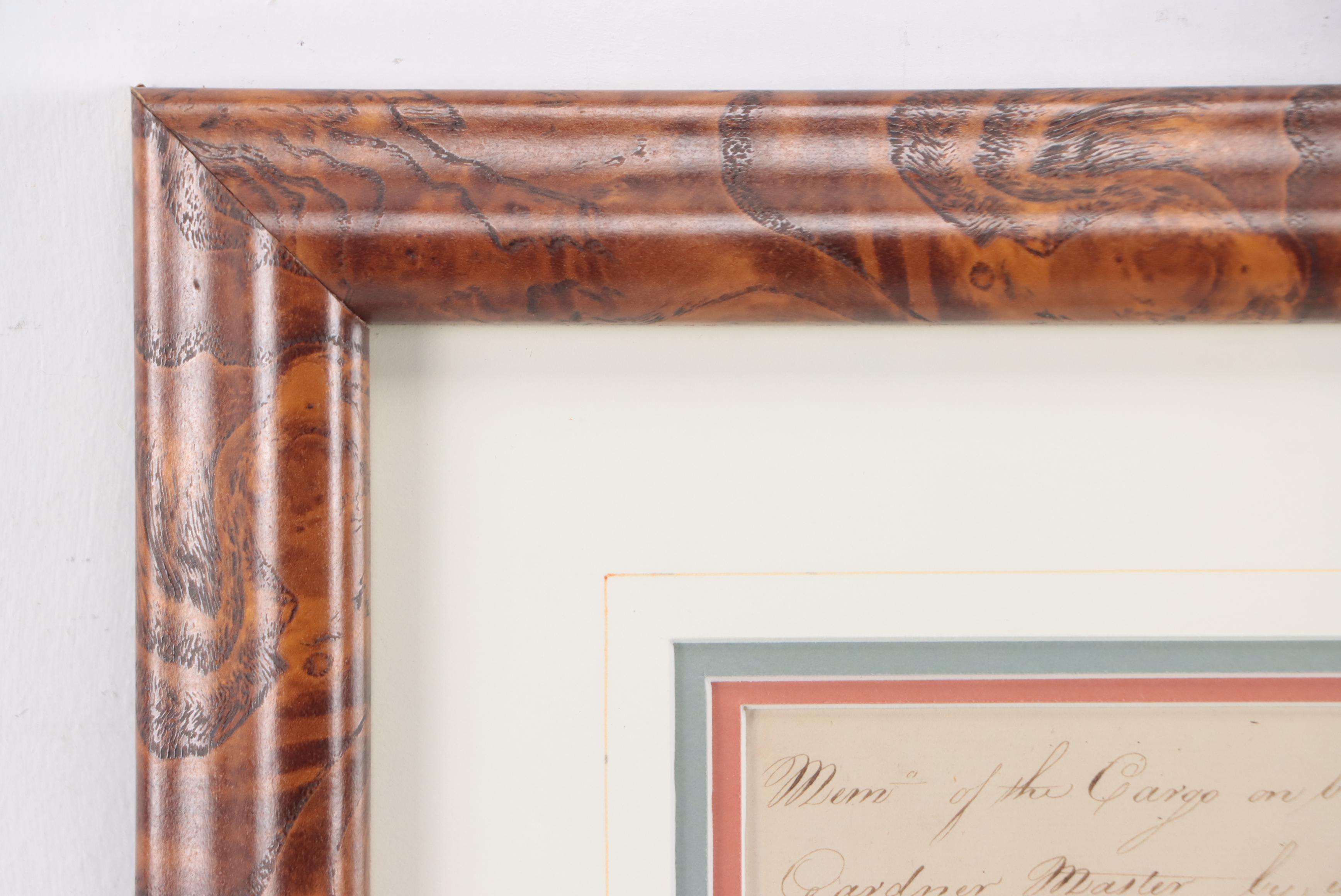 Hand-Scripted Ship Cargo Invoice, Circa 1795