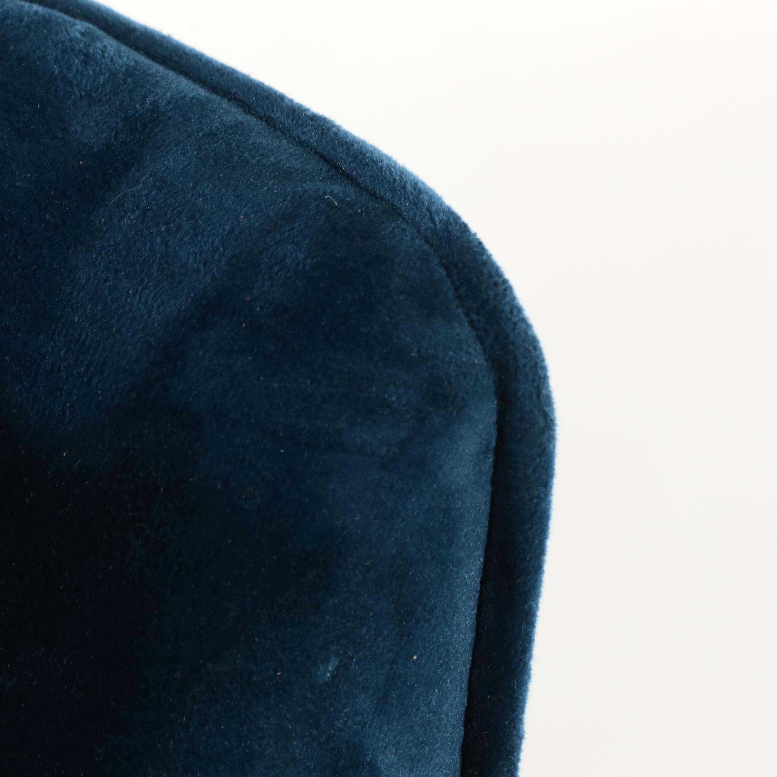 Modway Modernist Style Gilt Metal and Blue Fabric Slipper Chair