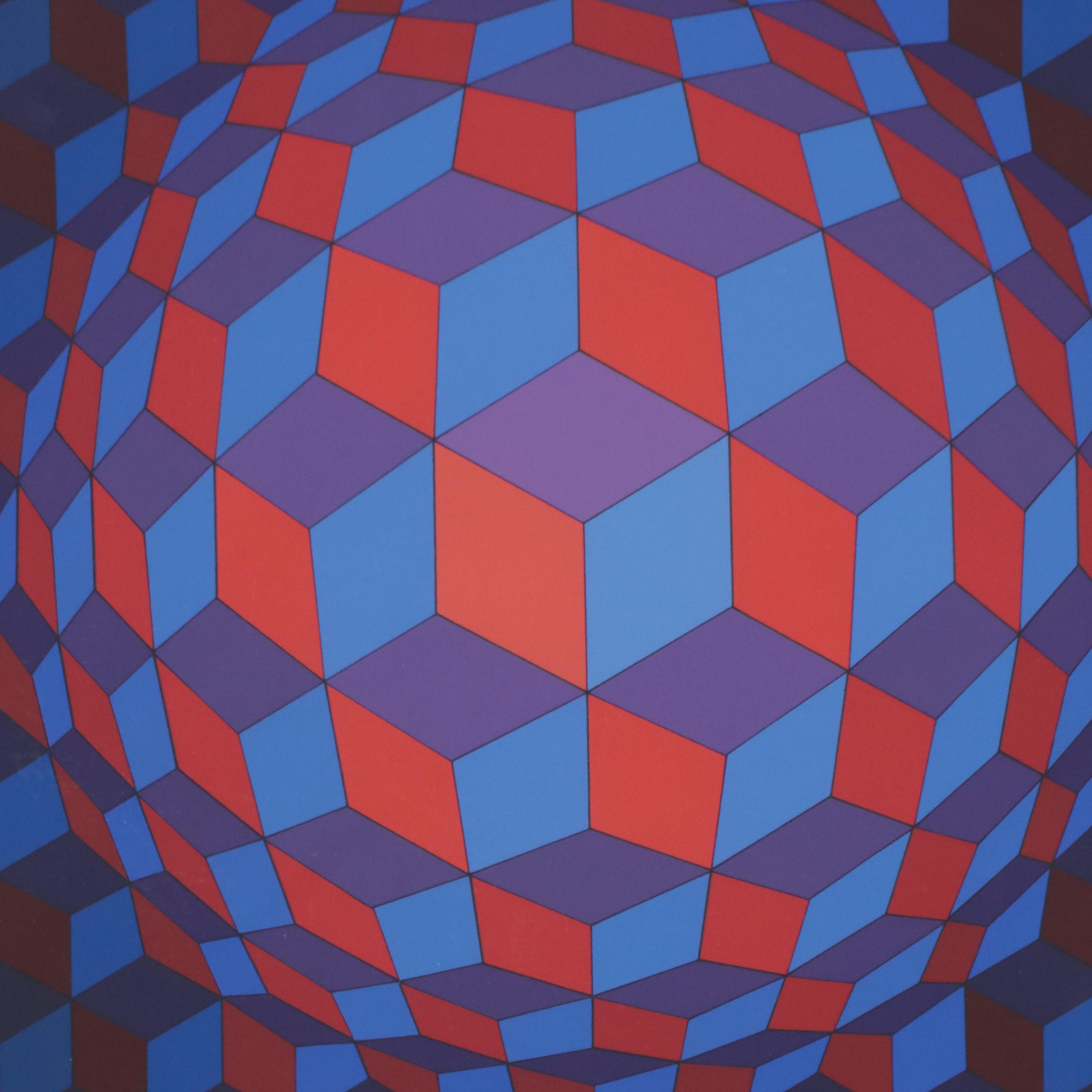 Victor Vasarely Op Art Serigraph "Cheyt Rond," 1974