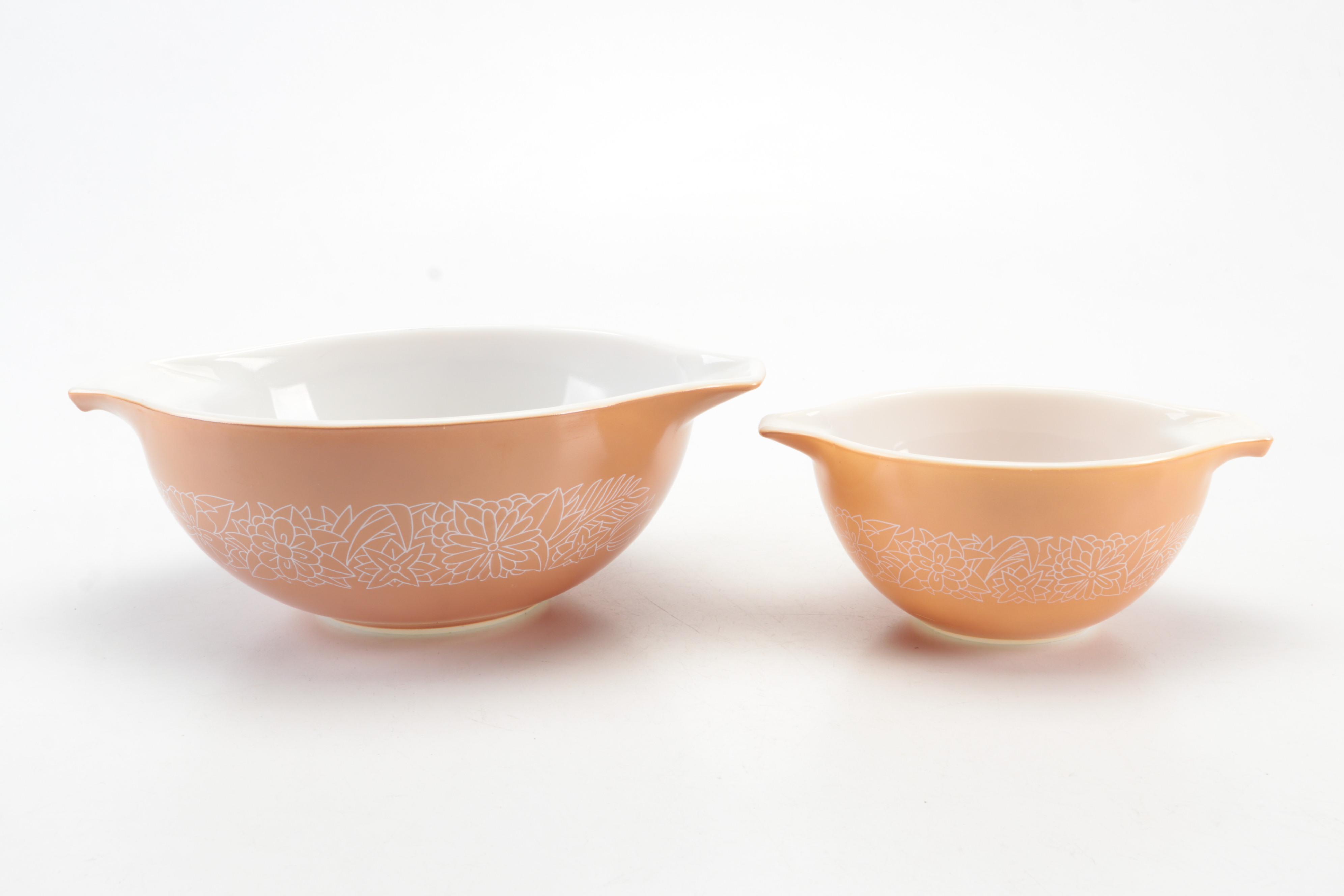 Pyrex "Woodland" Cinderella Nesting Bowls, Mid to Late 20th Century