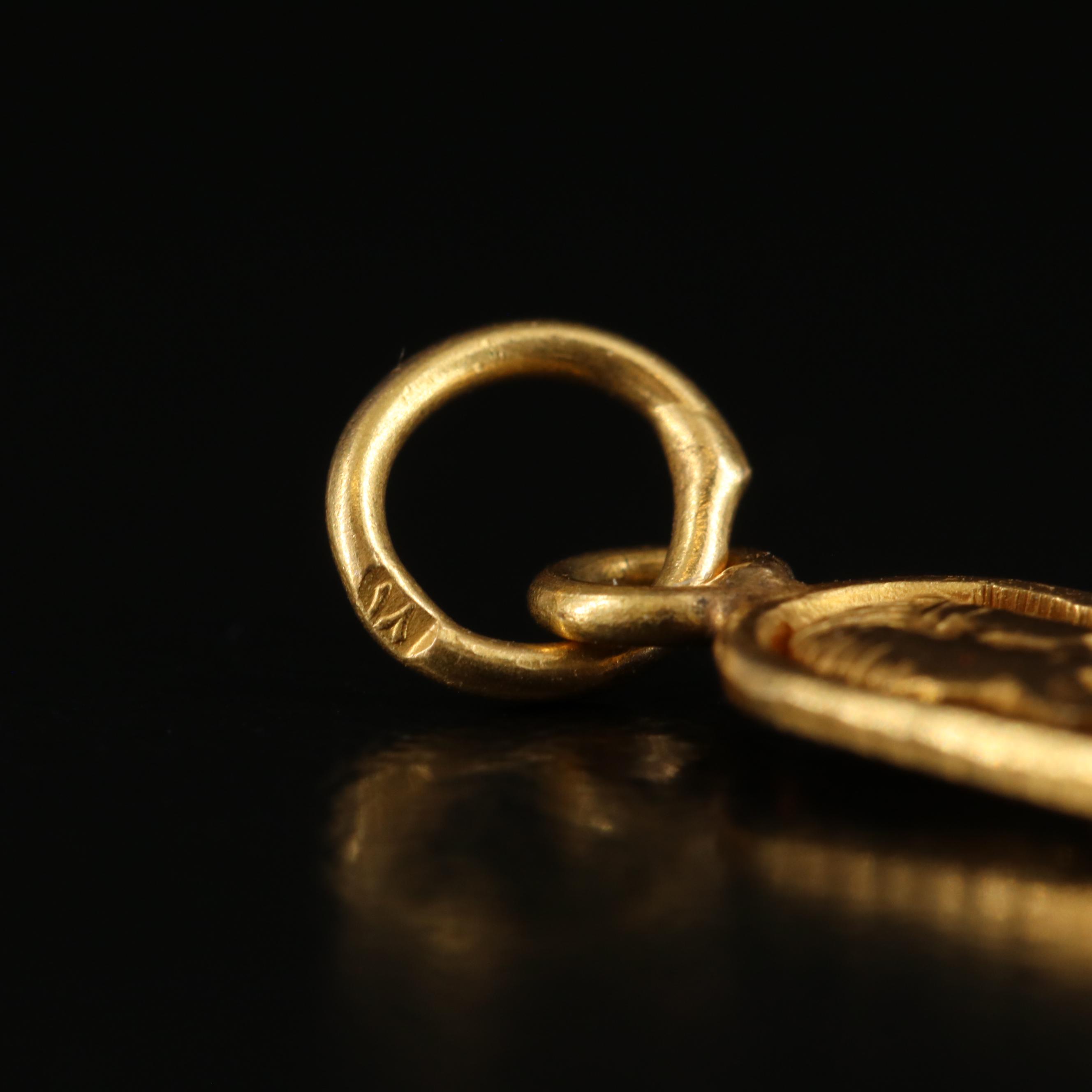 Egyptian 14K Hieroglyph Cartouche Pendant