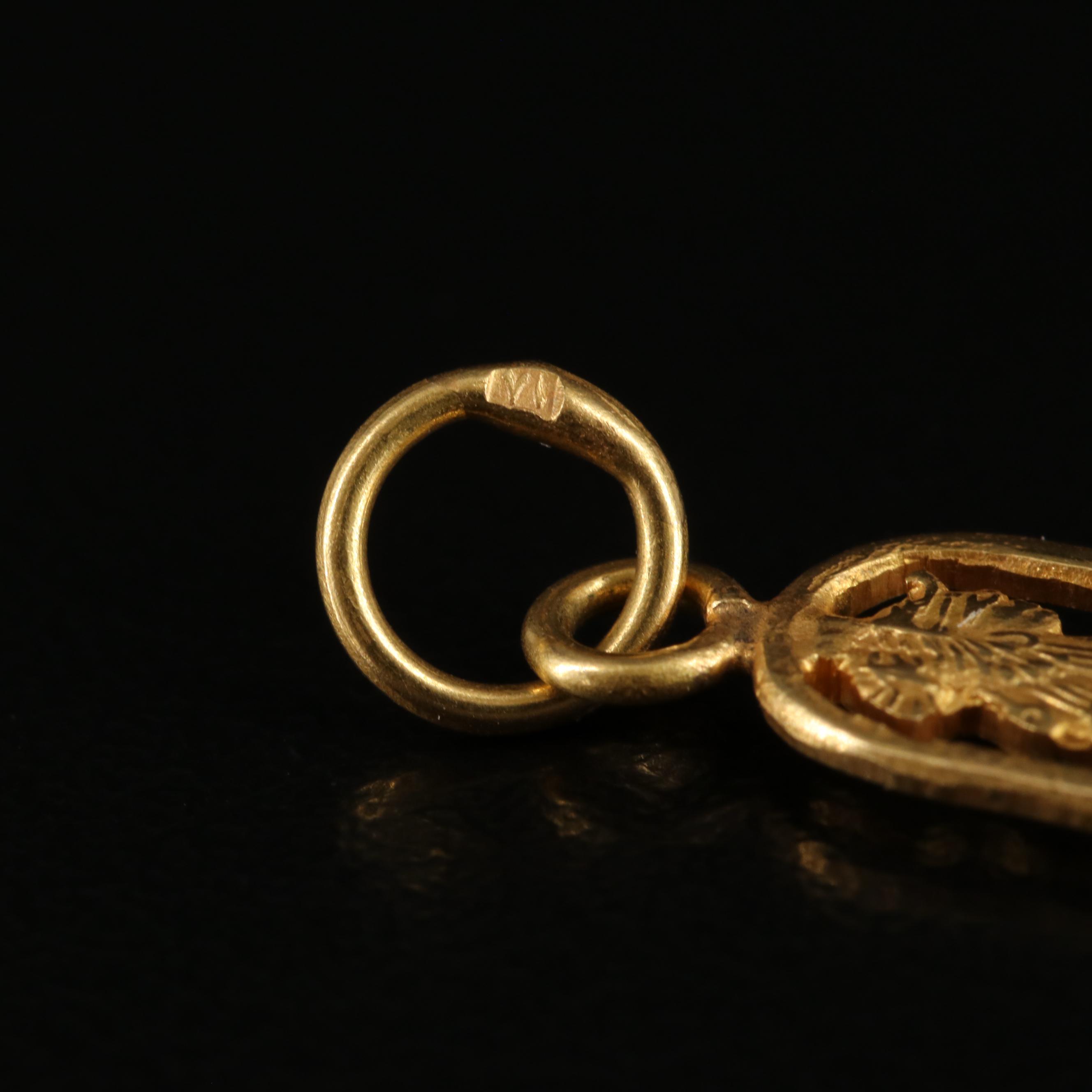 Egyptian 14K Hieroglyph Cartouche Pendant