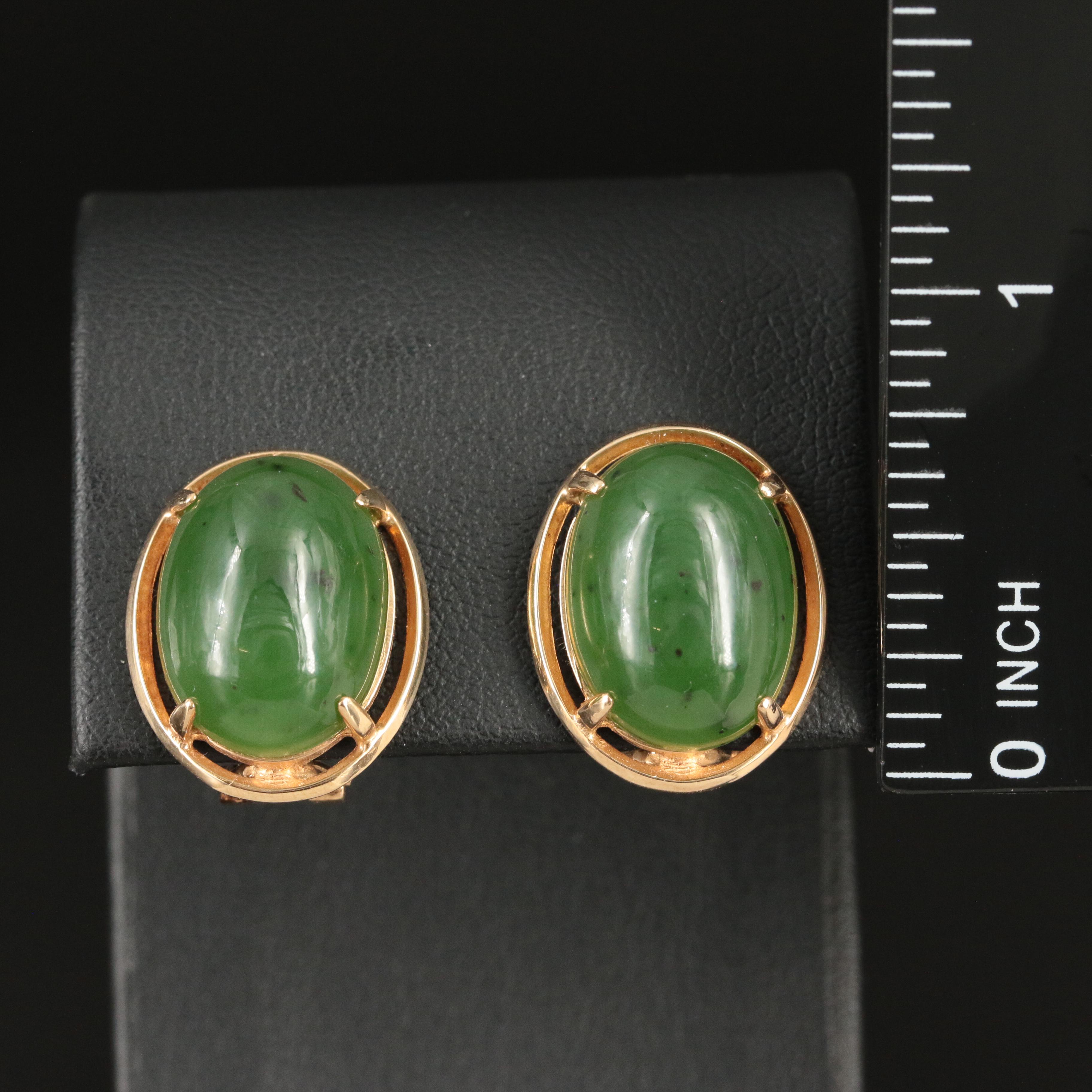 14K Nephrite Earrings