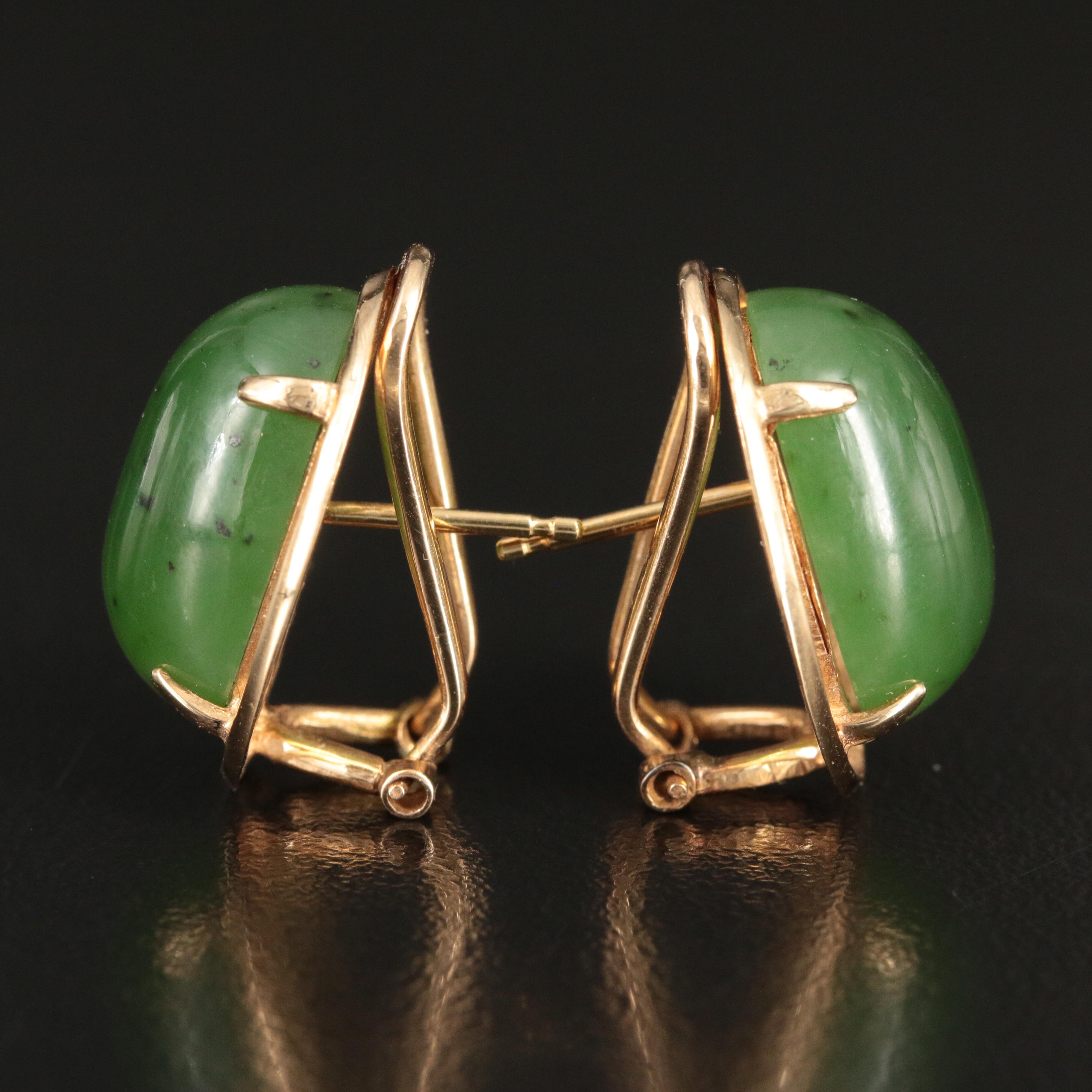 14K Nephrite Earrings