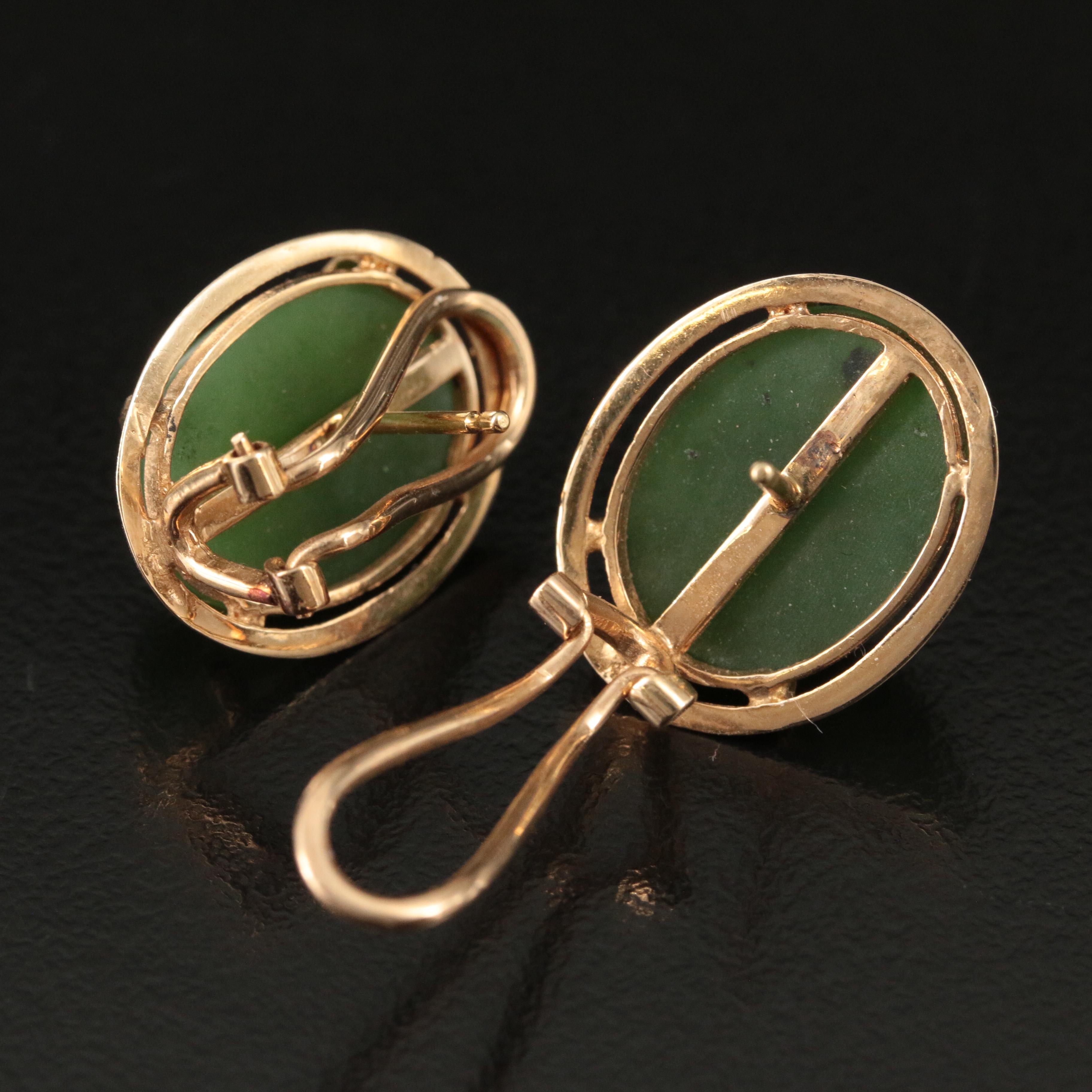 14K Nephrite Earrings