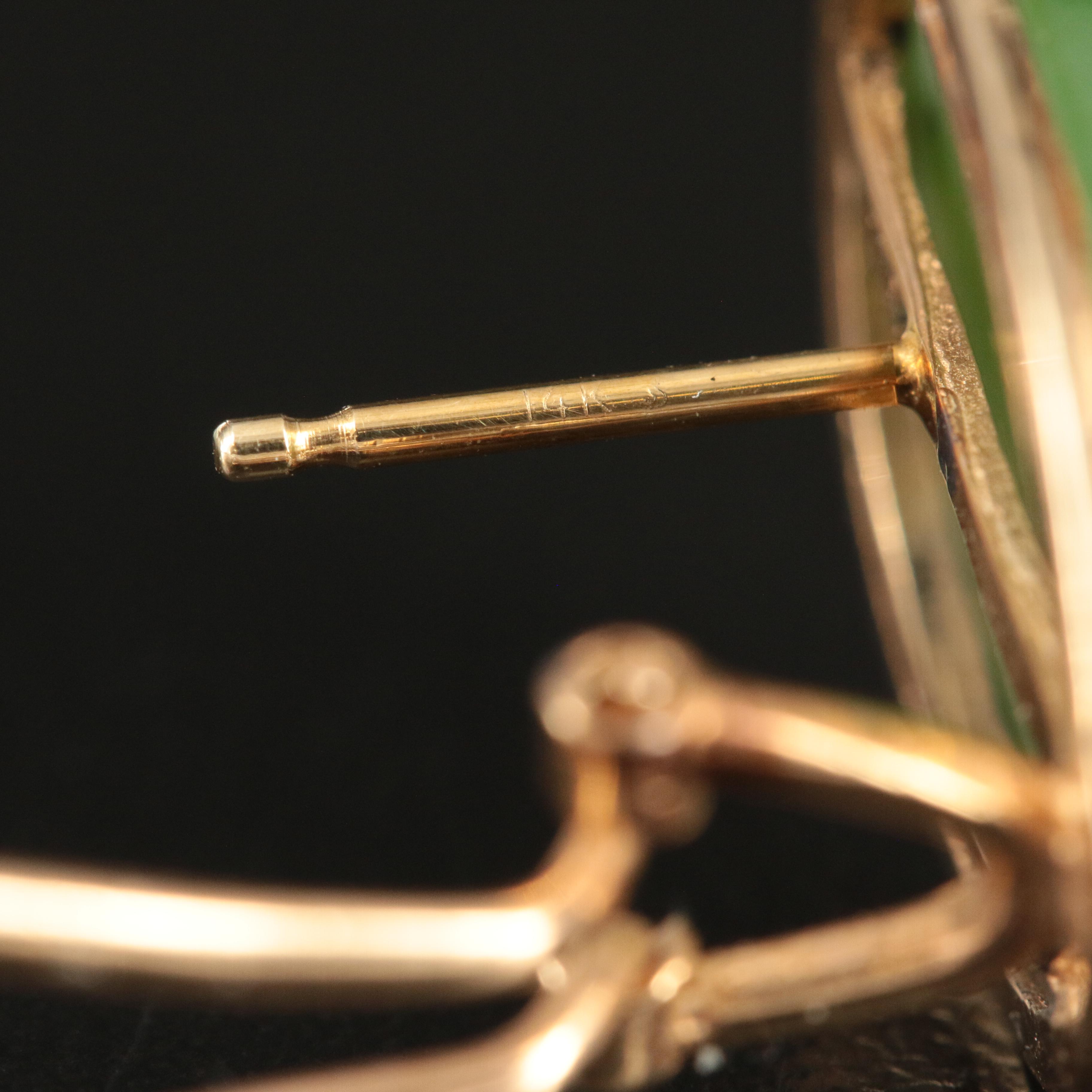 14K Nephrite Earrings