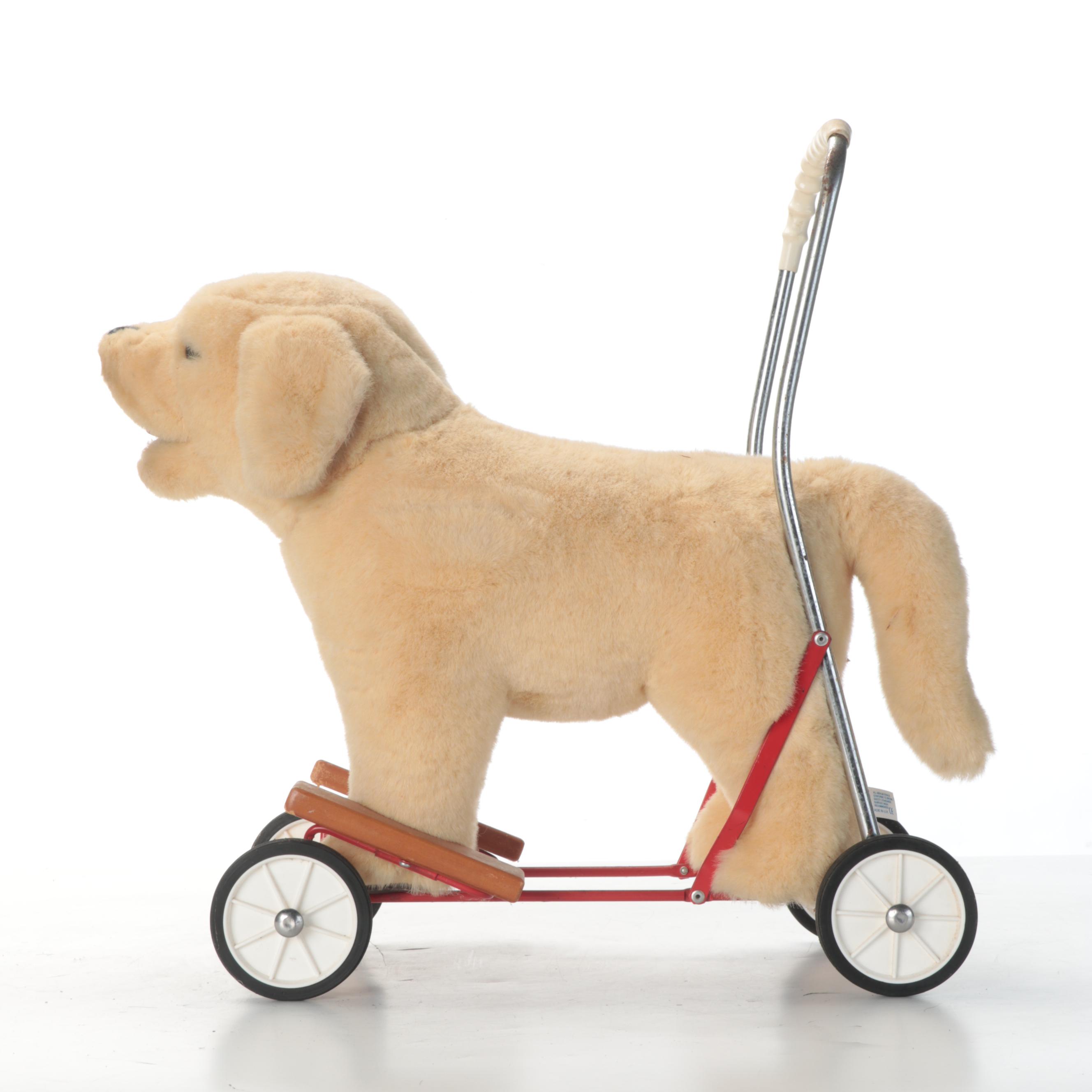 Mulholland and Bailie Push Along Plush Dog on Wheels
