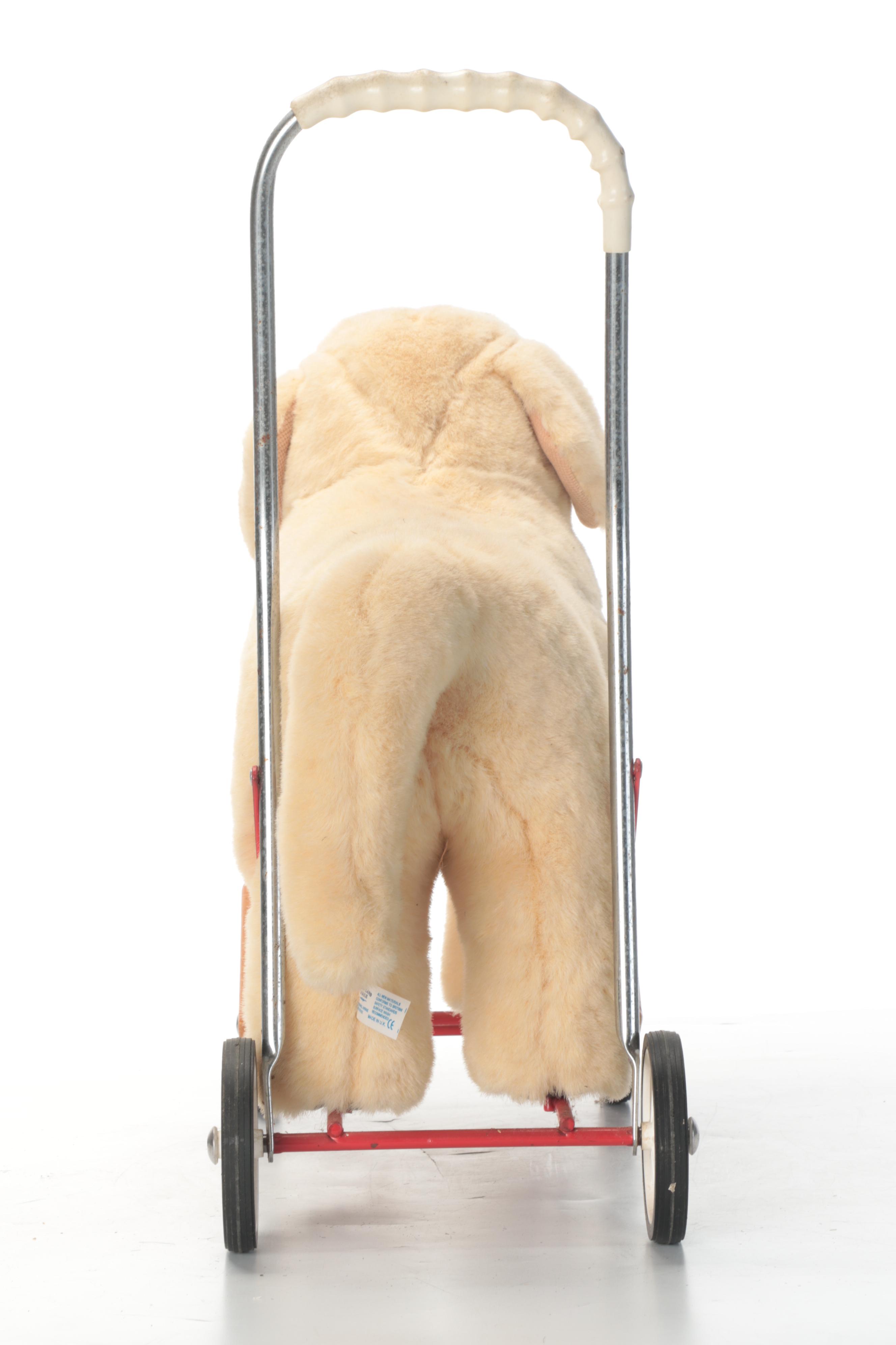 Mulholland and Bailie Push Along Plush Dog on Wheels