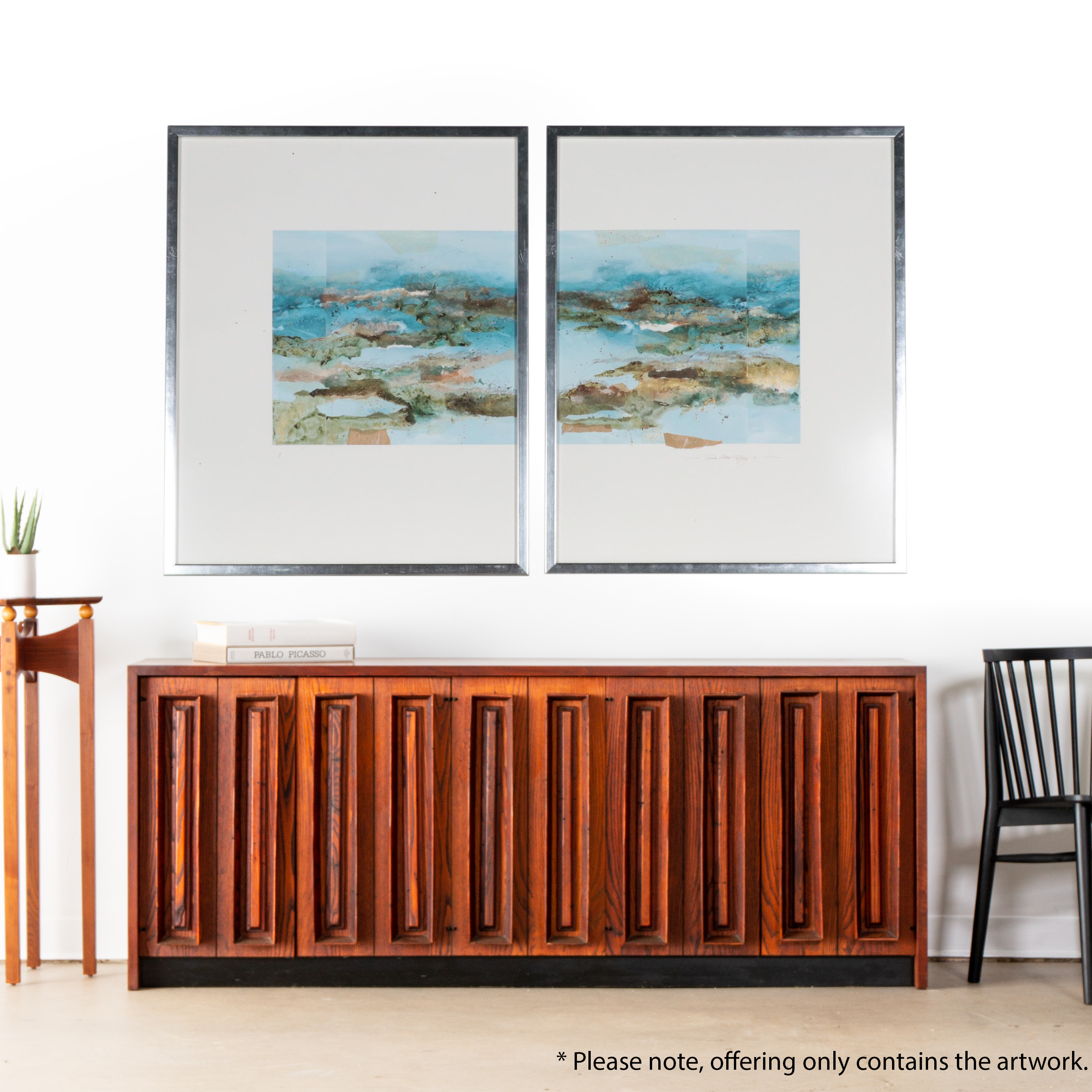 Joanne Miller Rafferty Abstract Diptych Mixed Media Painting