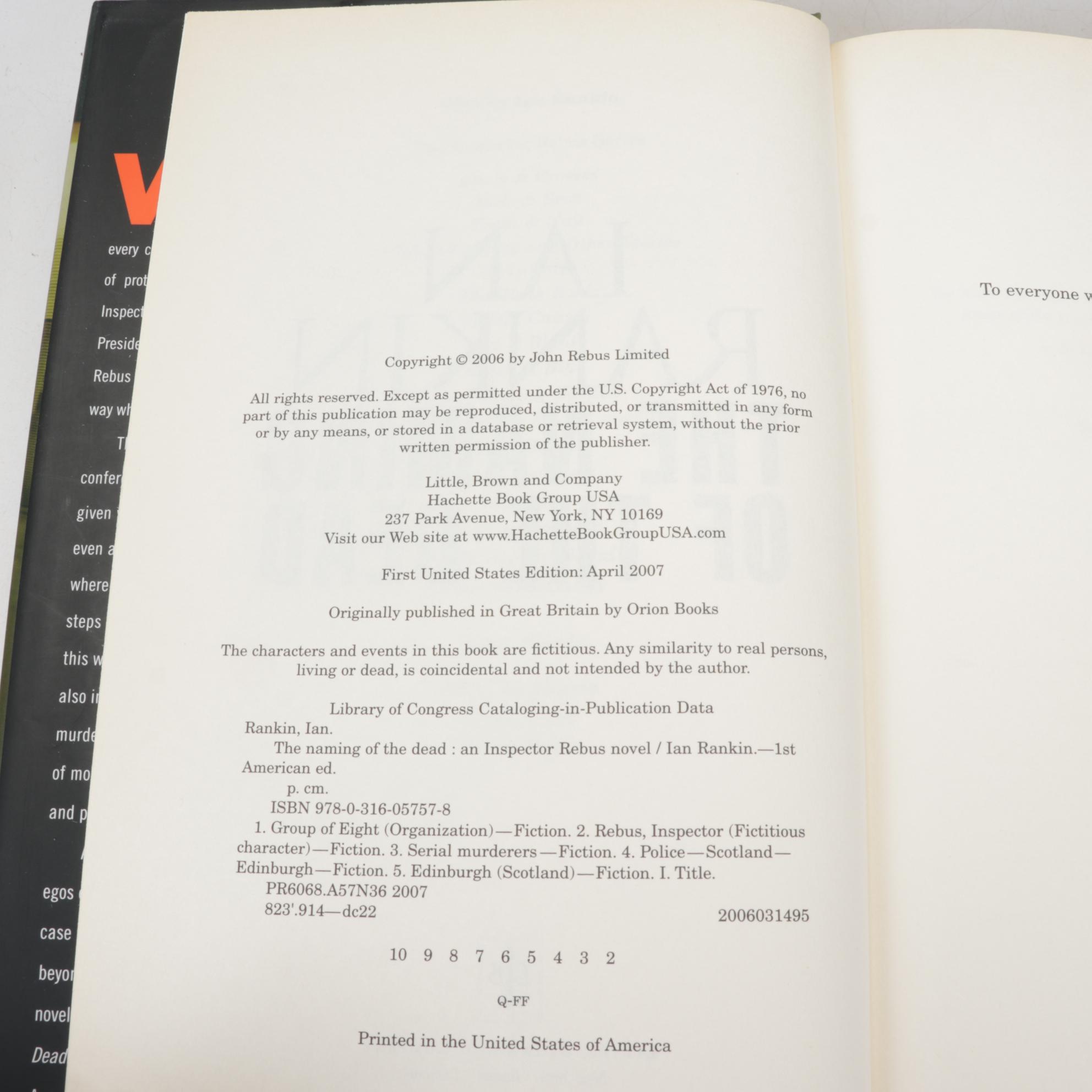 Hardcover Fiction Books by Ian Rankin, David Lindsey, and More