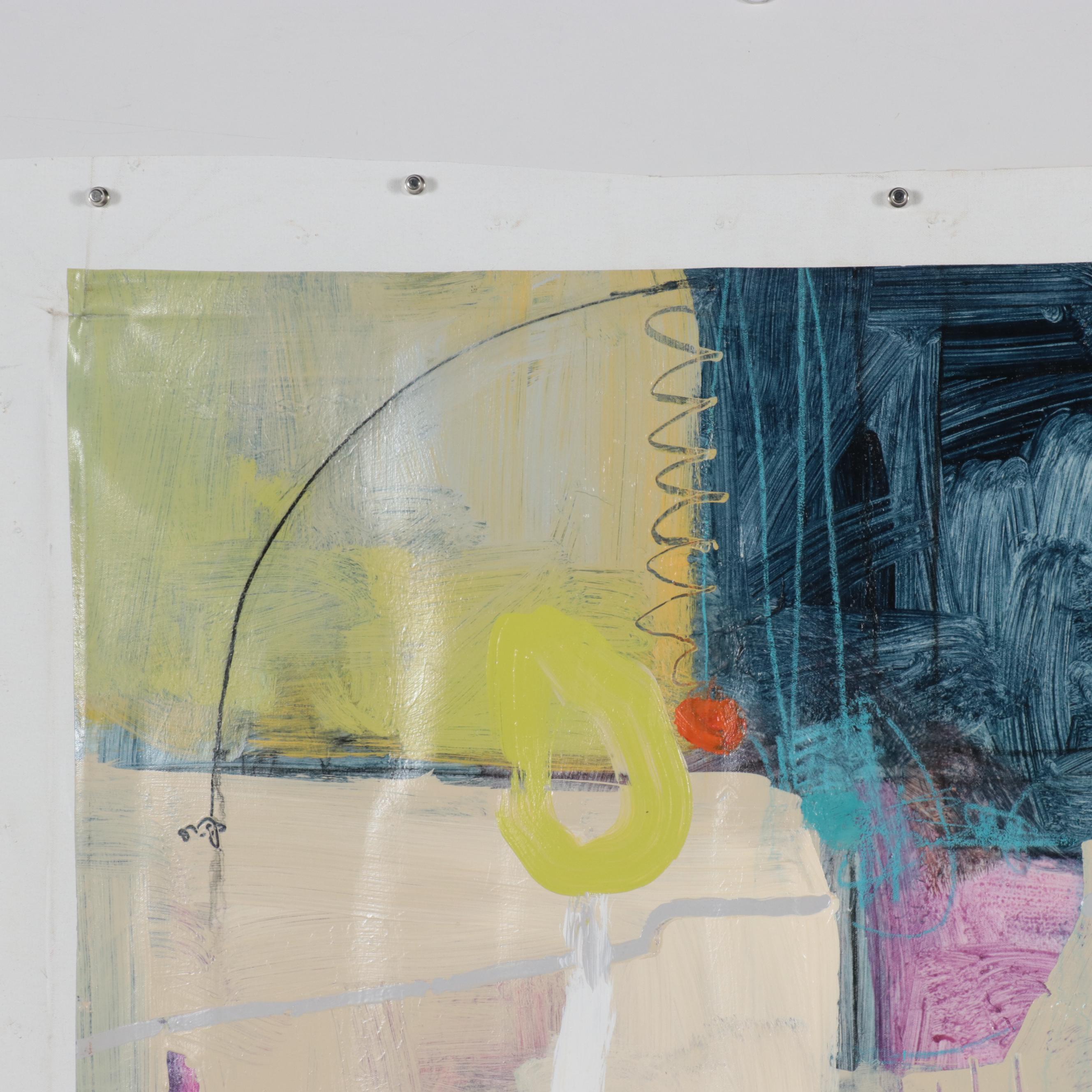 Ursula J. Brenner Abstract Mixed Media Painting, 21st Century