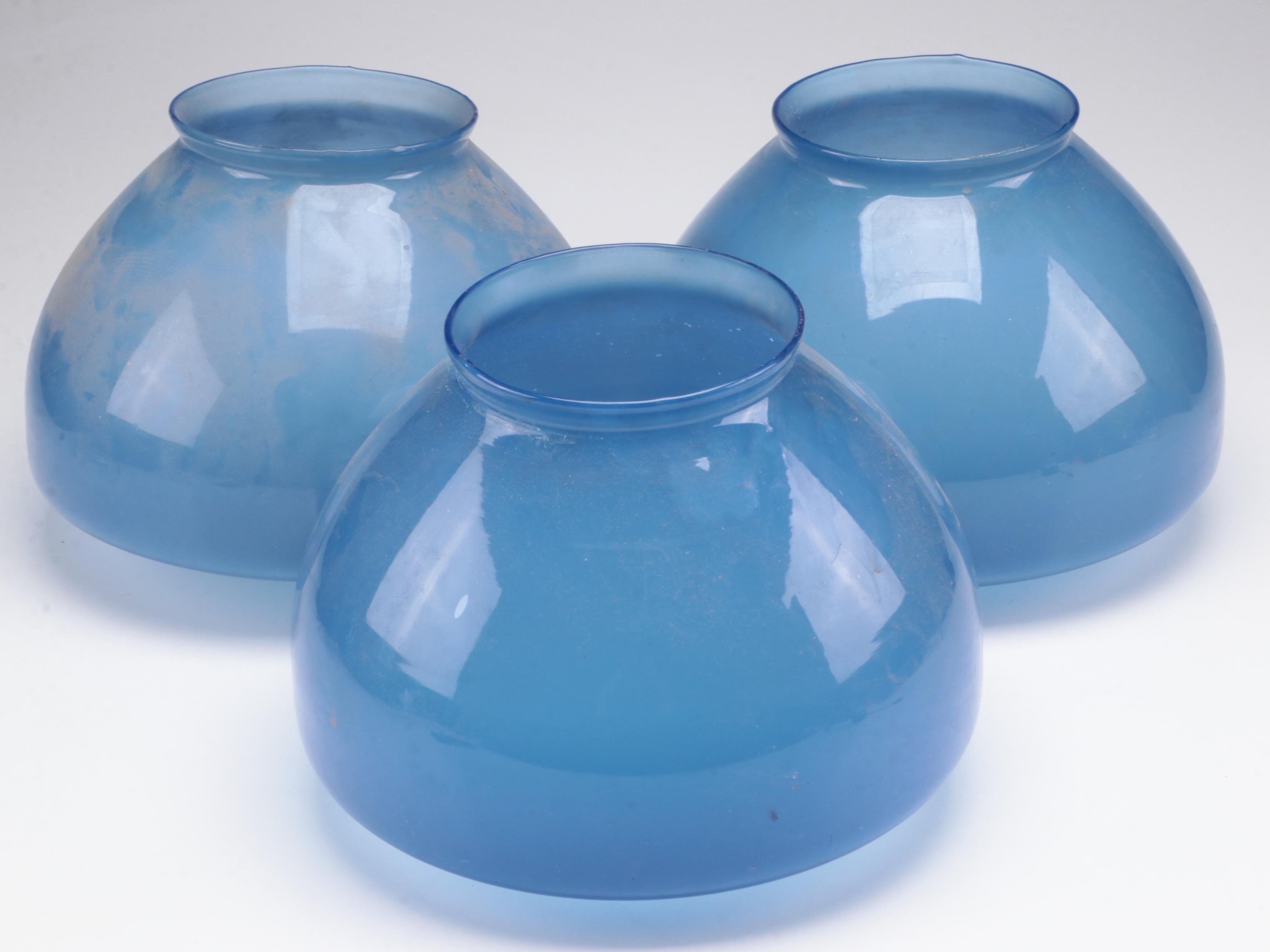 Medium Blue Glass Lamp Shade Covers