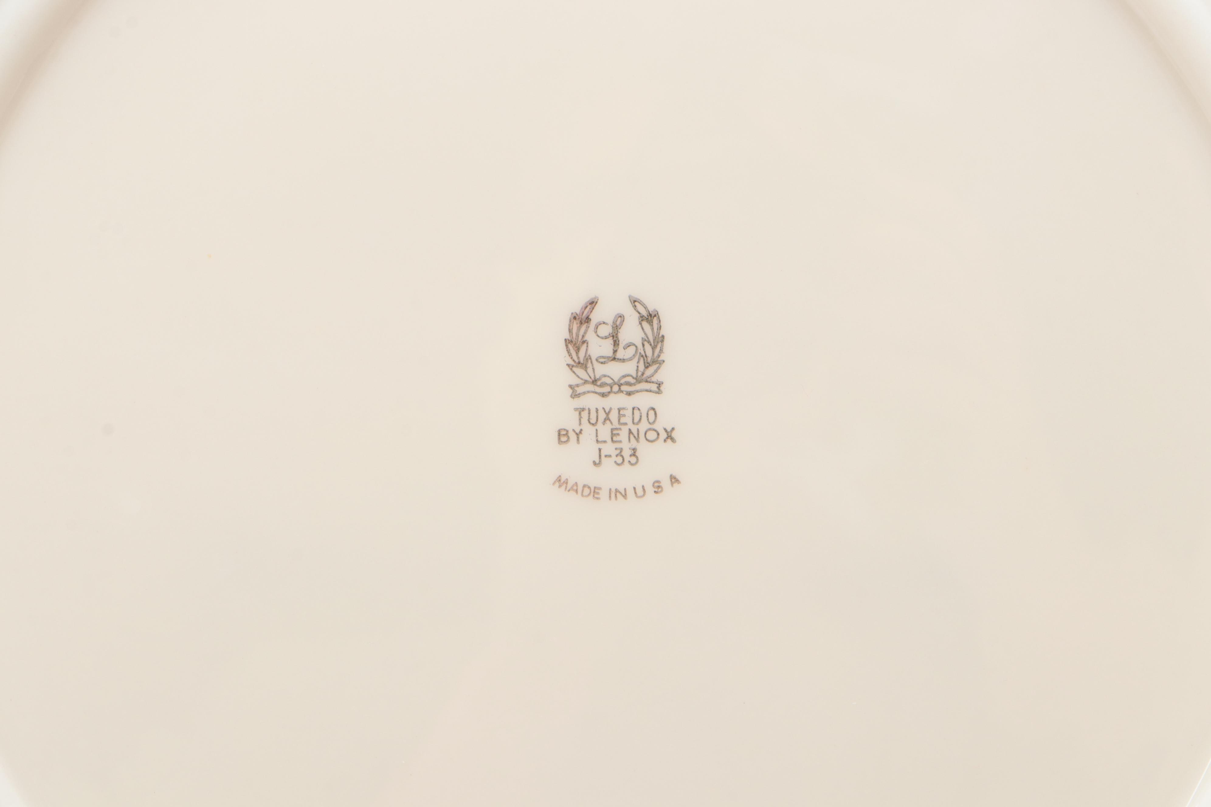 Lenox  Bone China "Tuxedo" Dinnerware with "Eternal Christmas" Accent Plates