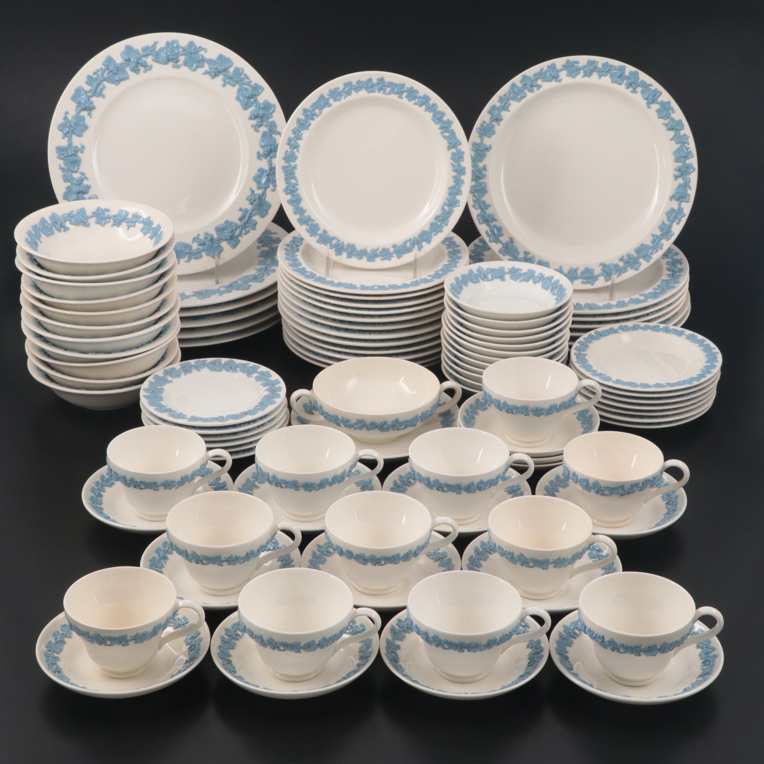 Wedgwood "Lavender on Cream" Embossed Queensware Porcelain Dinnerware