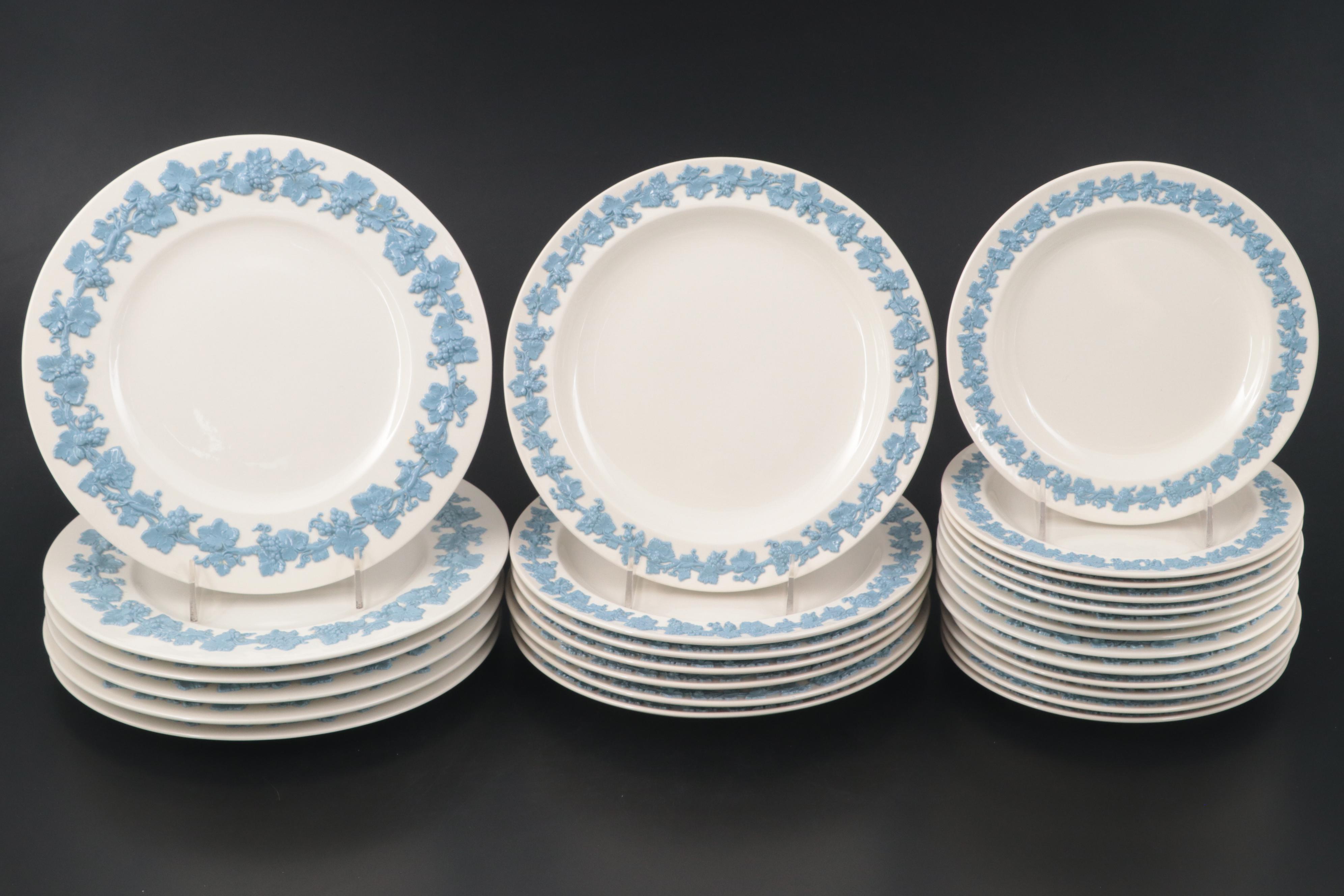 Wedgwood "Lavender on Cream" Embossed Queensware Porcelain Dinnerware