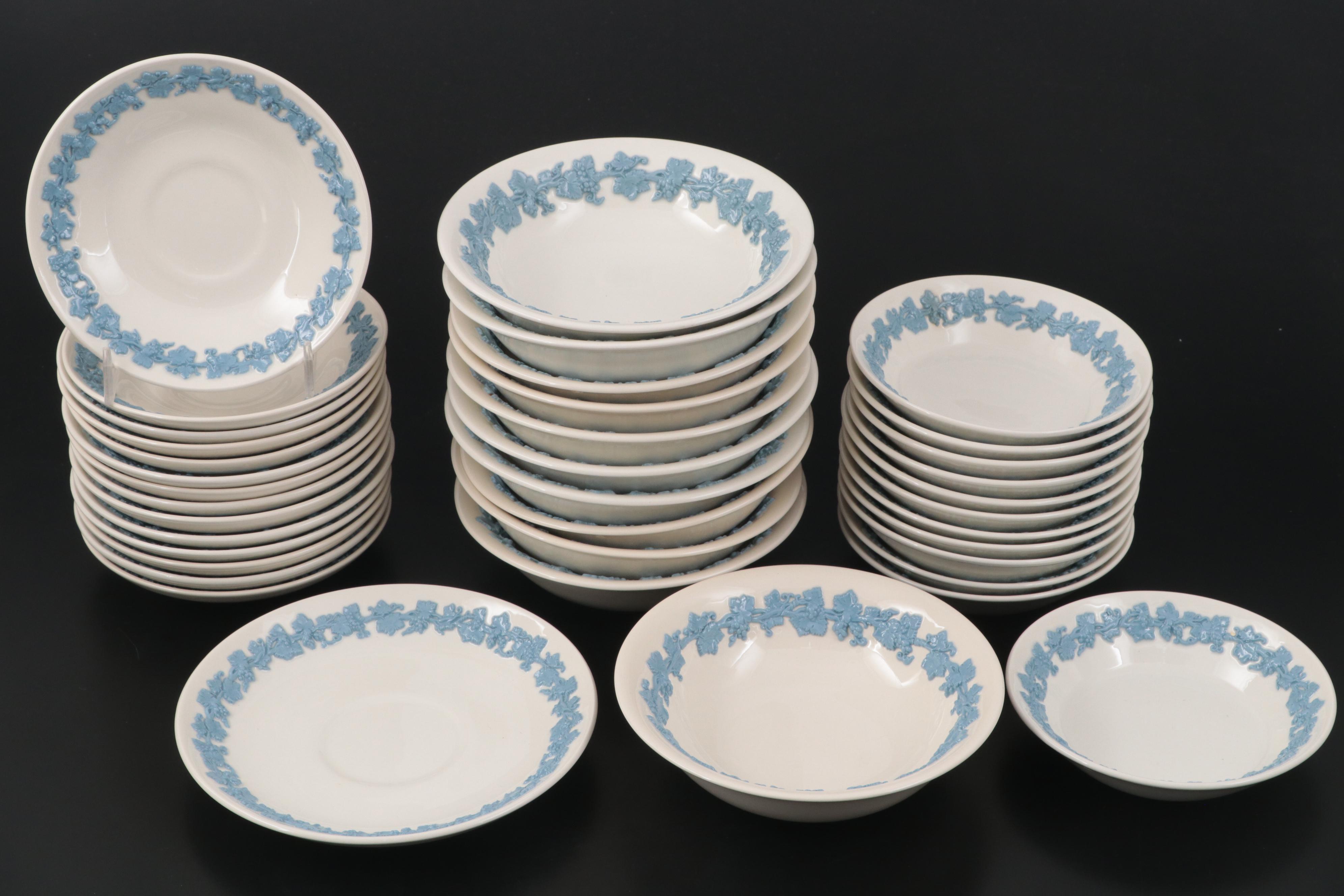 Wedgwood "Lavender on Cream" Embossed Queensware Porcelain Dinnerware