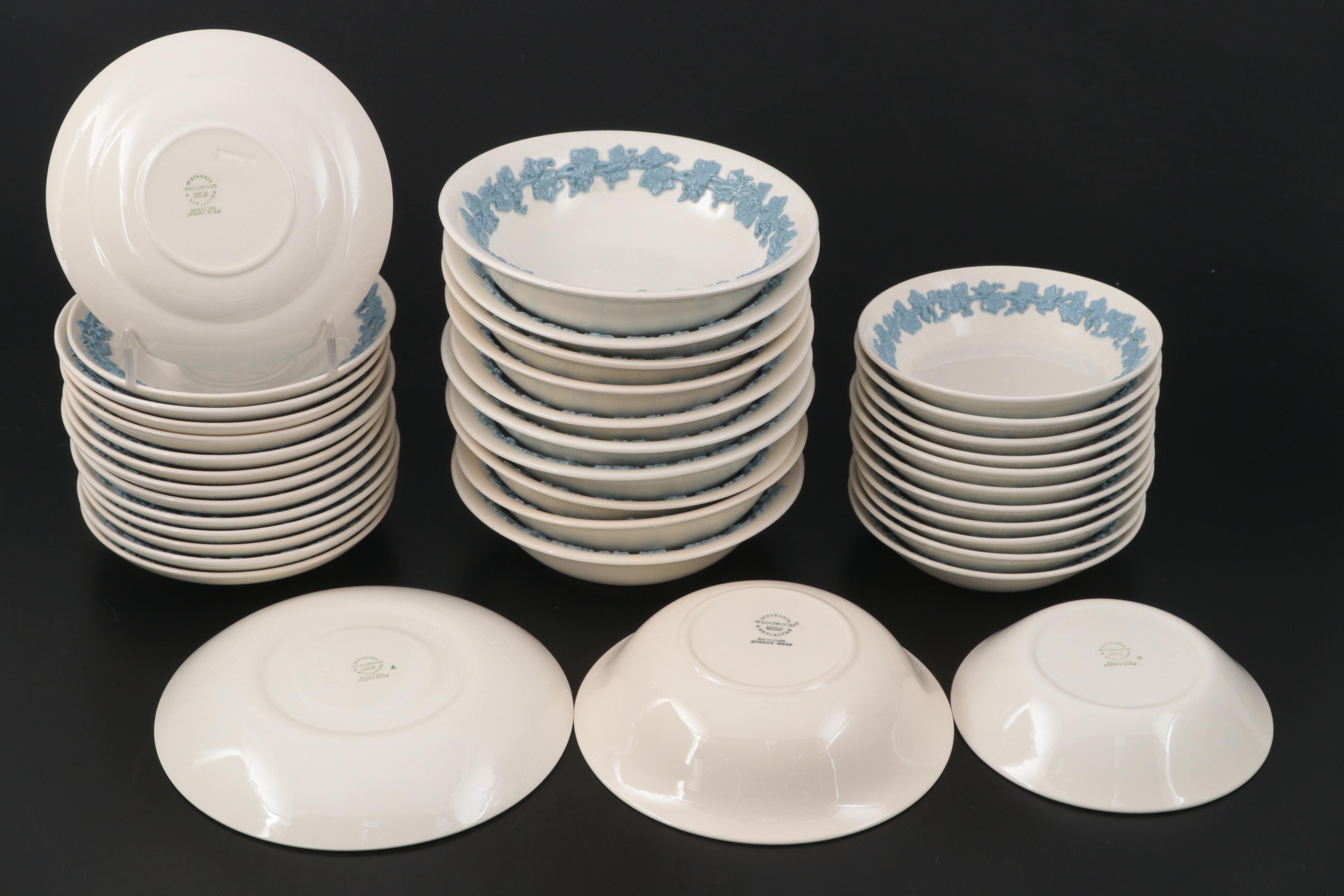 Wedgwood "Lavender on Cream" Embossed Queensware Porcelain Dinnerware