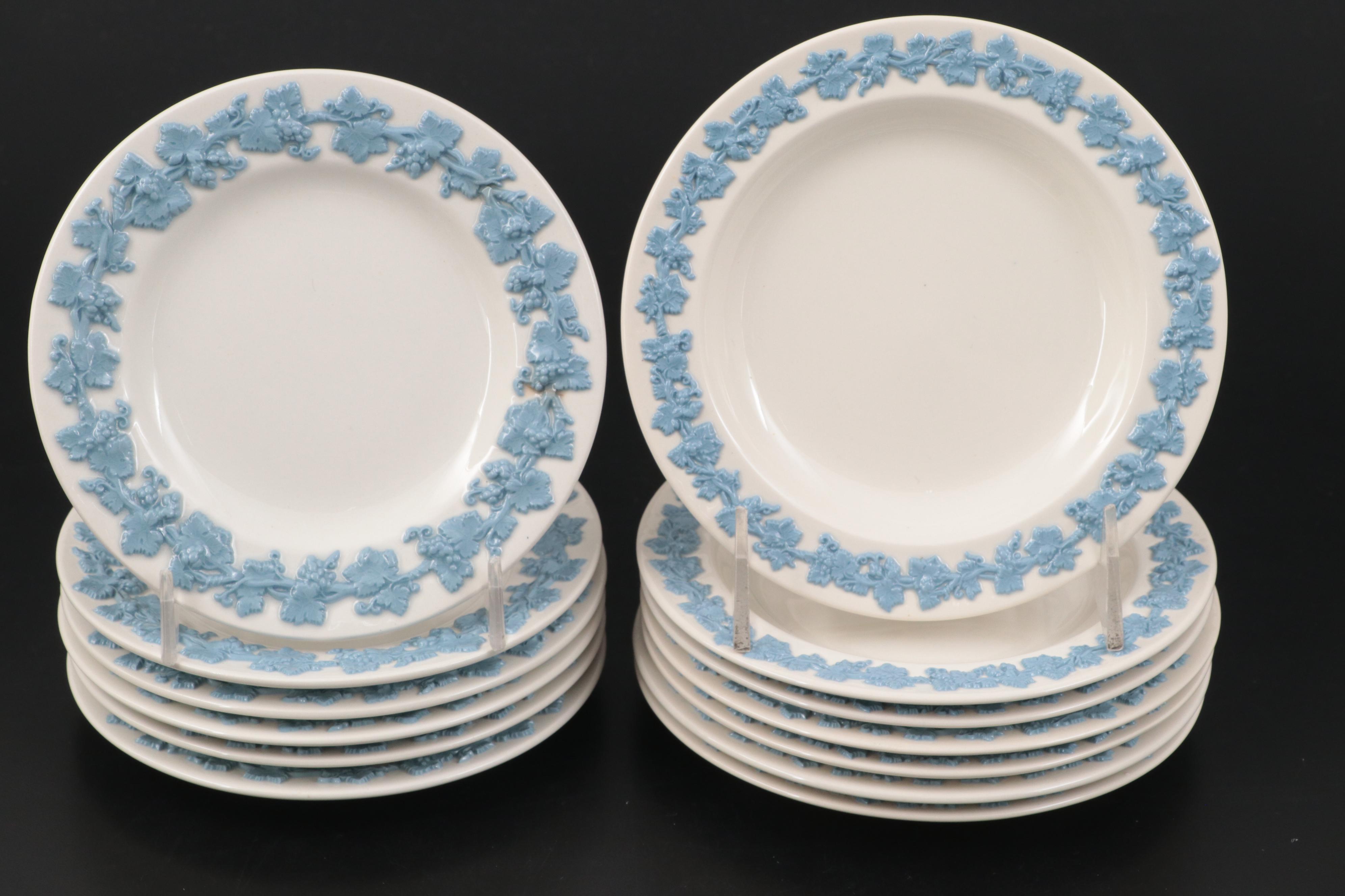 Wedgwood "Lavender on Cream" Embossed Queensware Porcelain Dinnerware