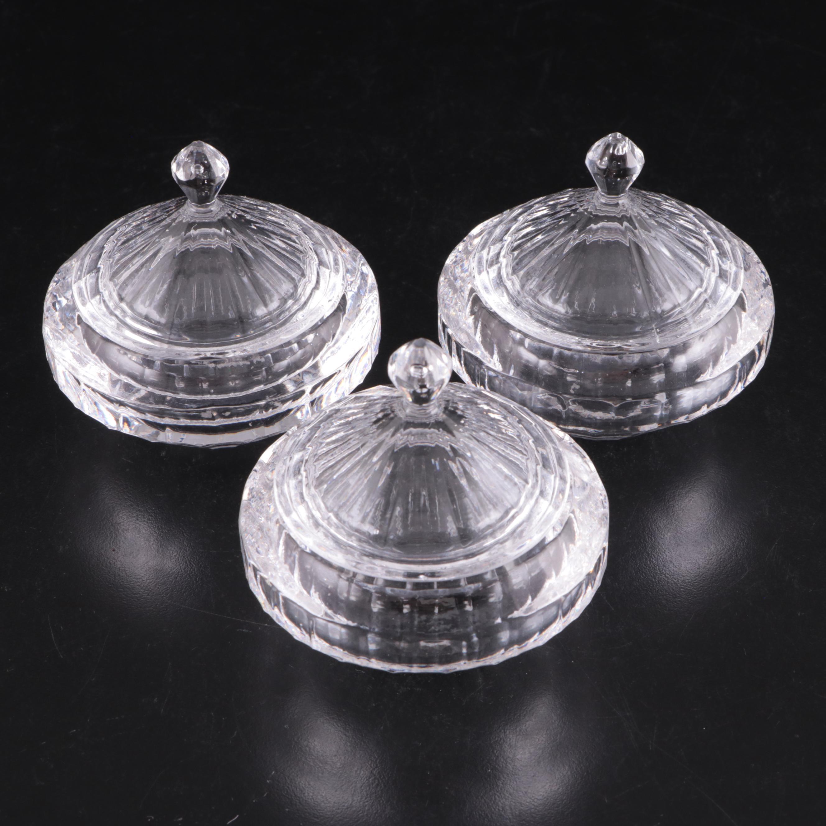 Waterford Crystal Desk Clock with Etched Glass Mirror and Other Decor