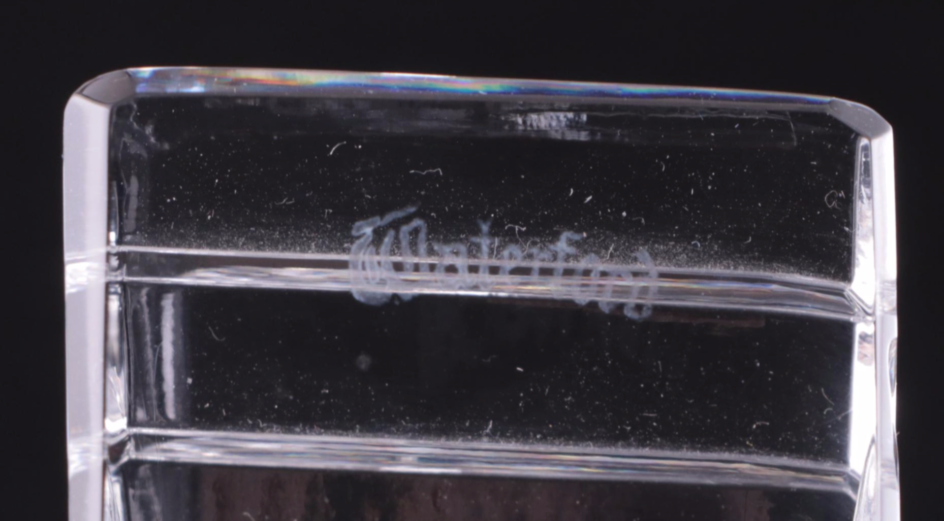 Waterford Crystal Desk Clock with Etched Glass Mirror and Other Decor