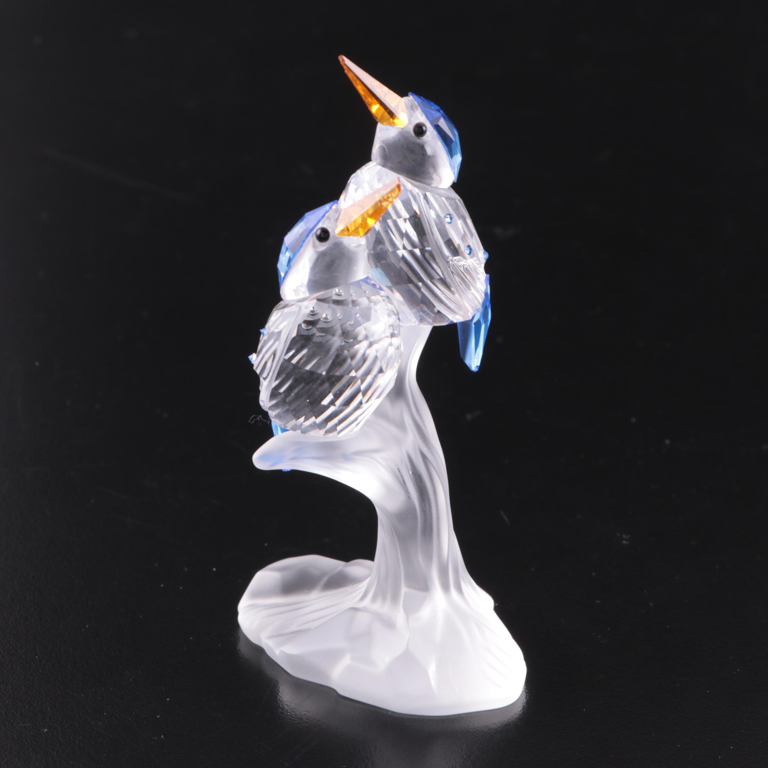 Waterford Crystal Desk Clock with Etched Glass Mirror and Other Decor