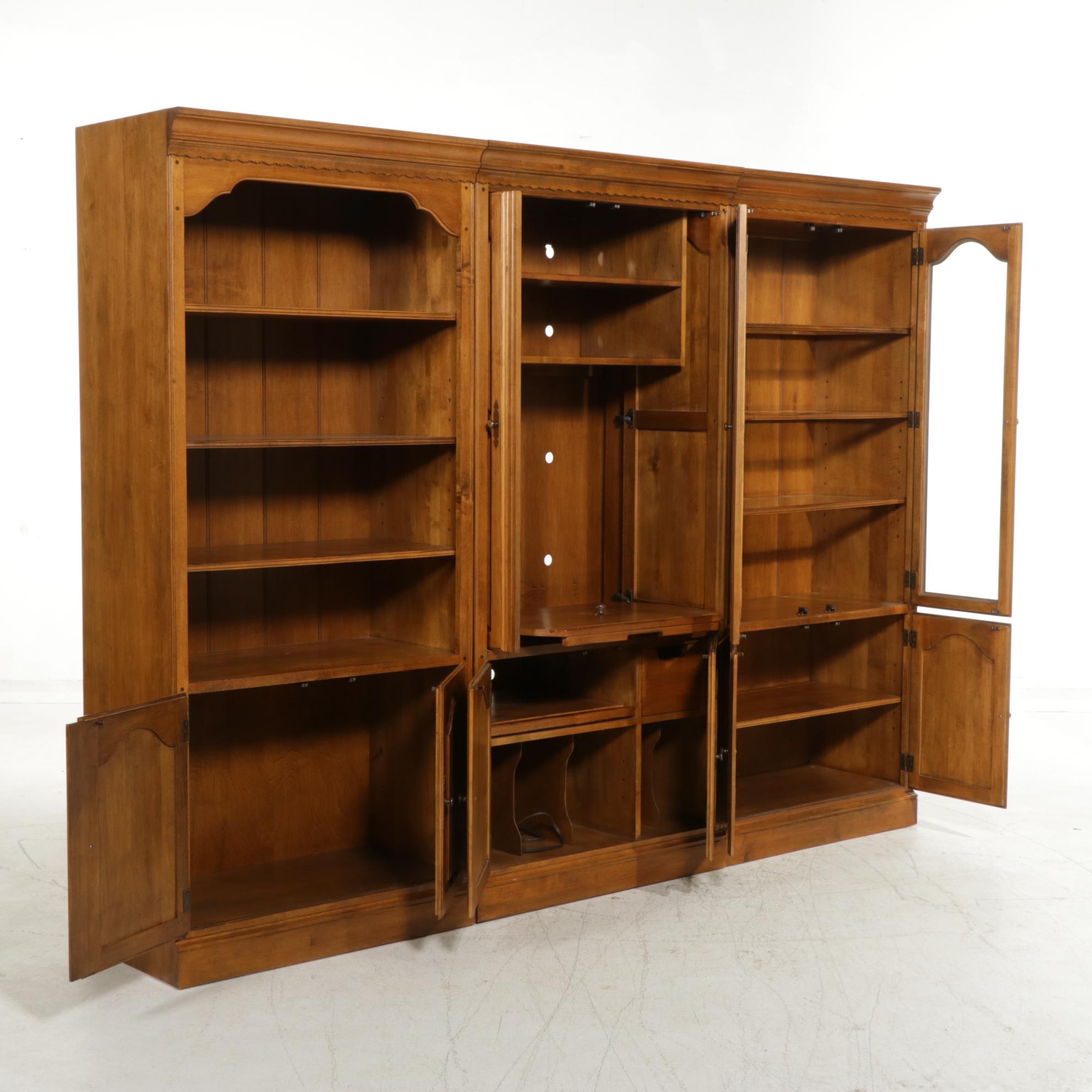 Ethan Allen Wall Unit with Media Cabinet, Late 20th Century