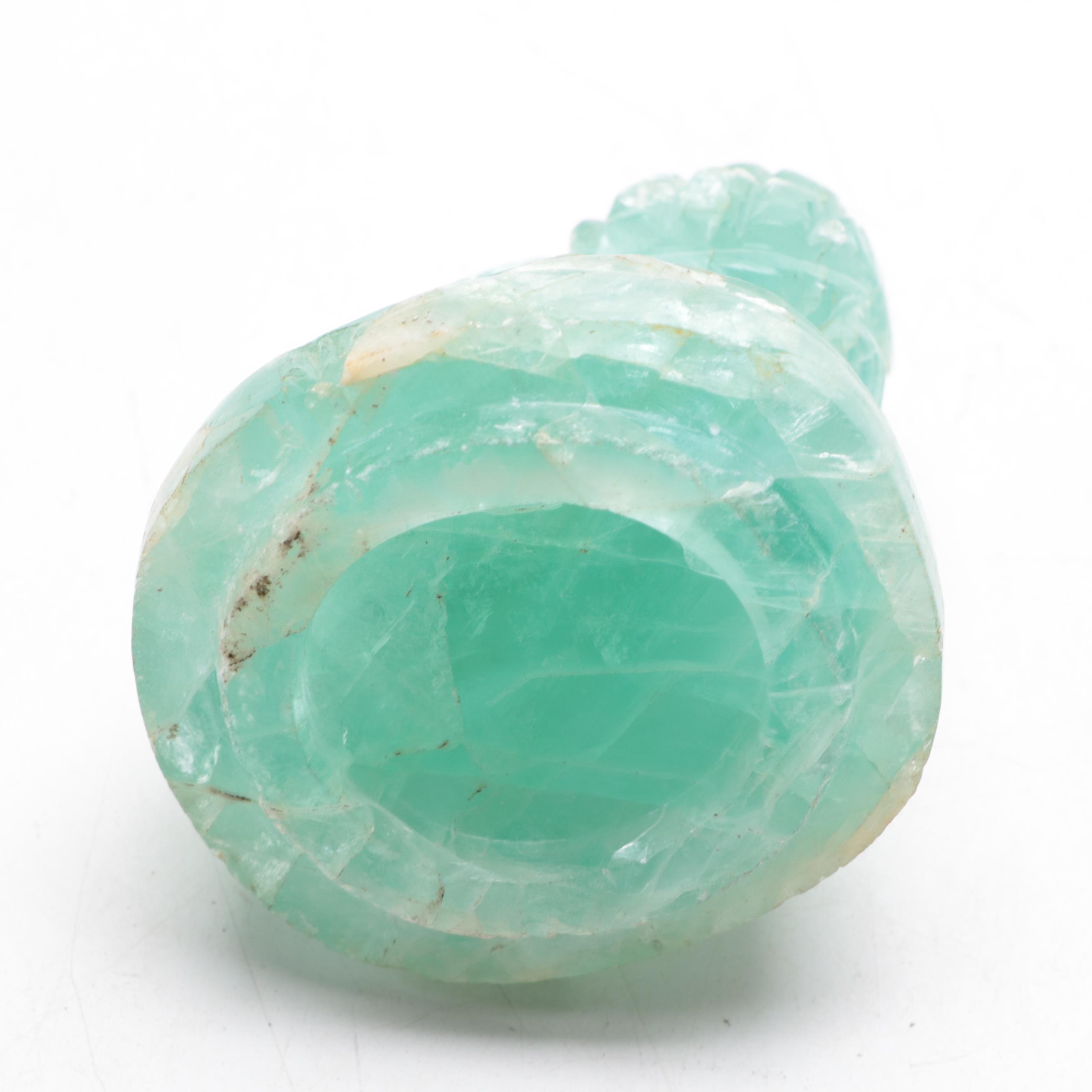 Chinese Carved Fluorite Lidded Jars