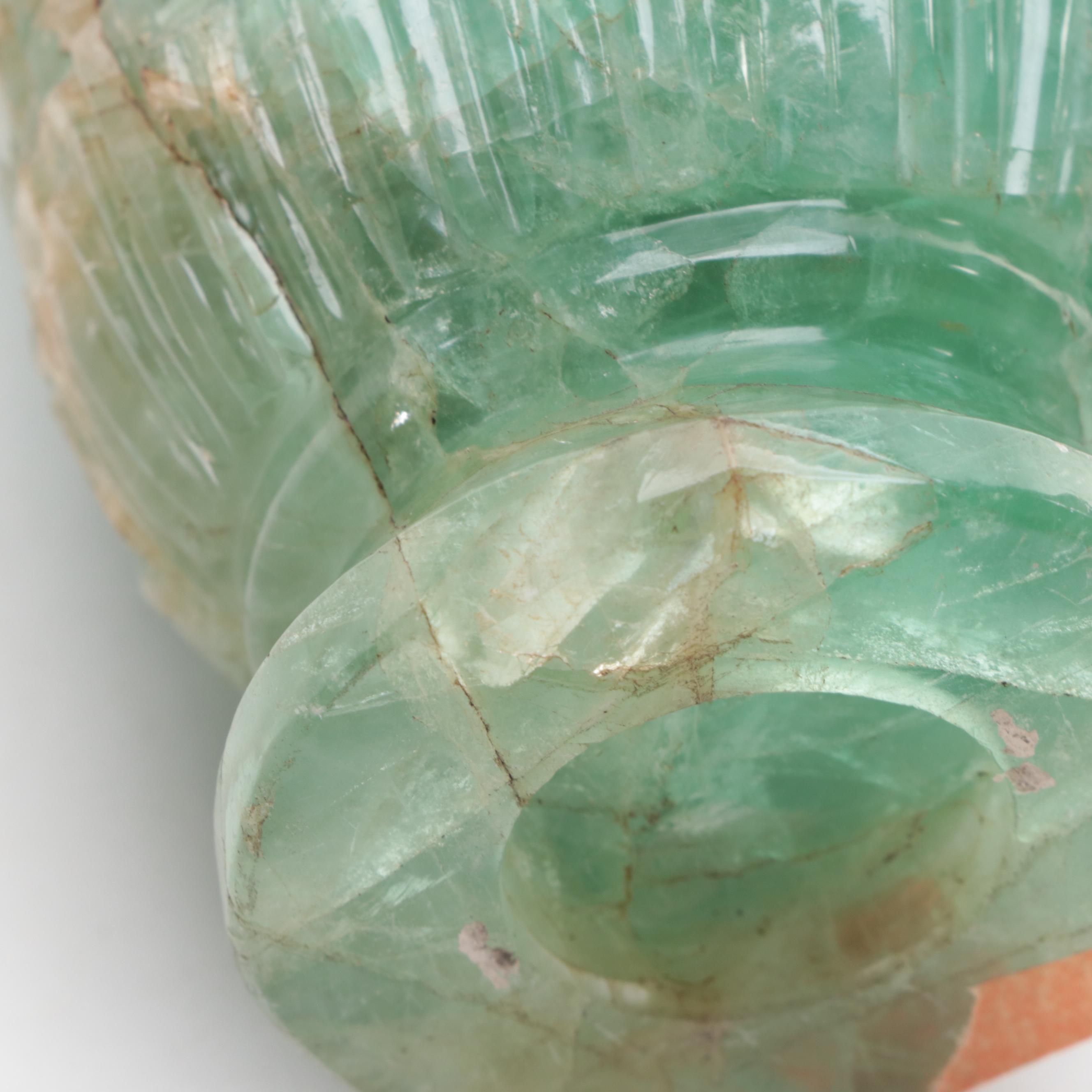 Chinese Carved Fluorite Lidded Jars