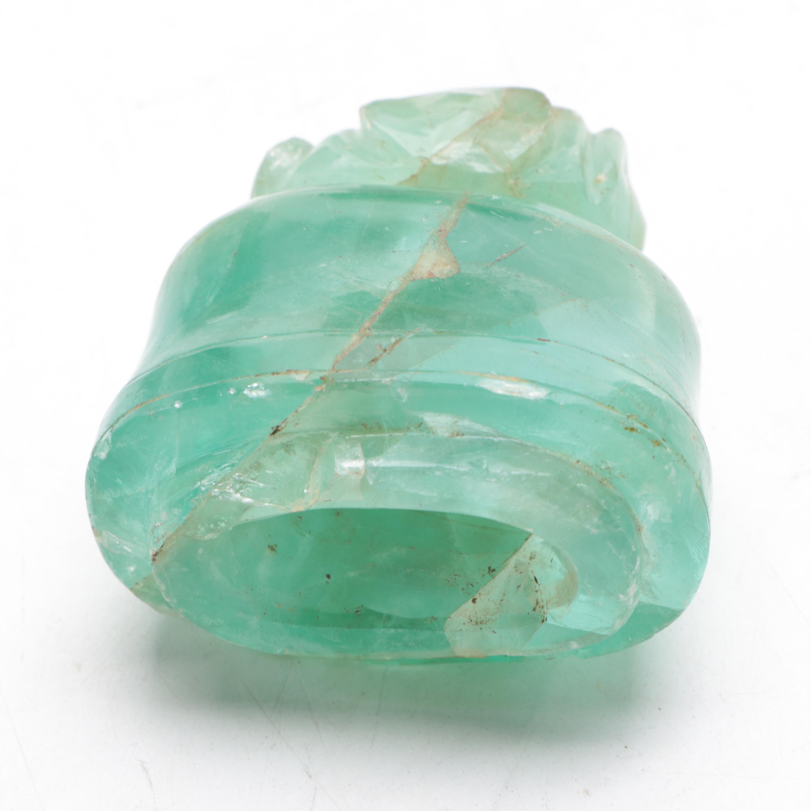 Chinese Carved Fluorite Lidded Jars