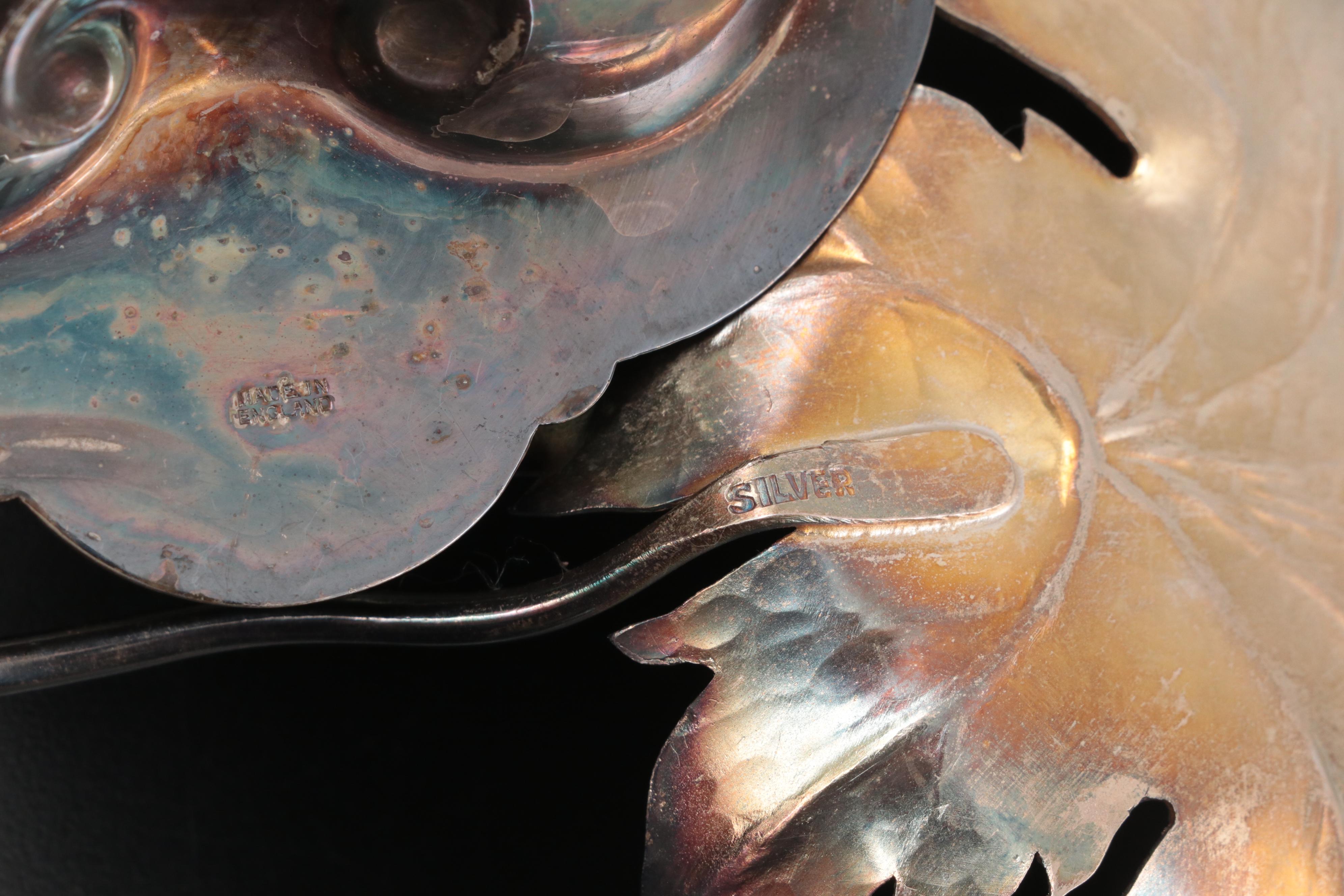 Silver Plate Shell Shaped and Other Bowls and Utensils