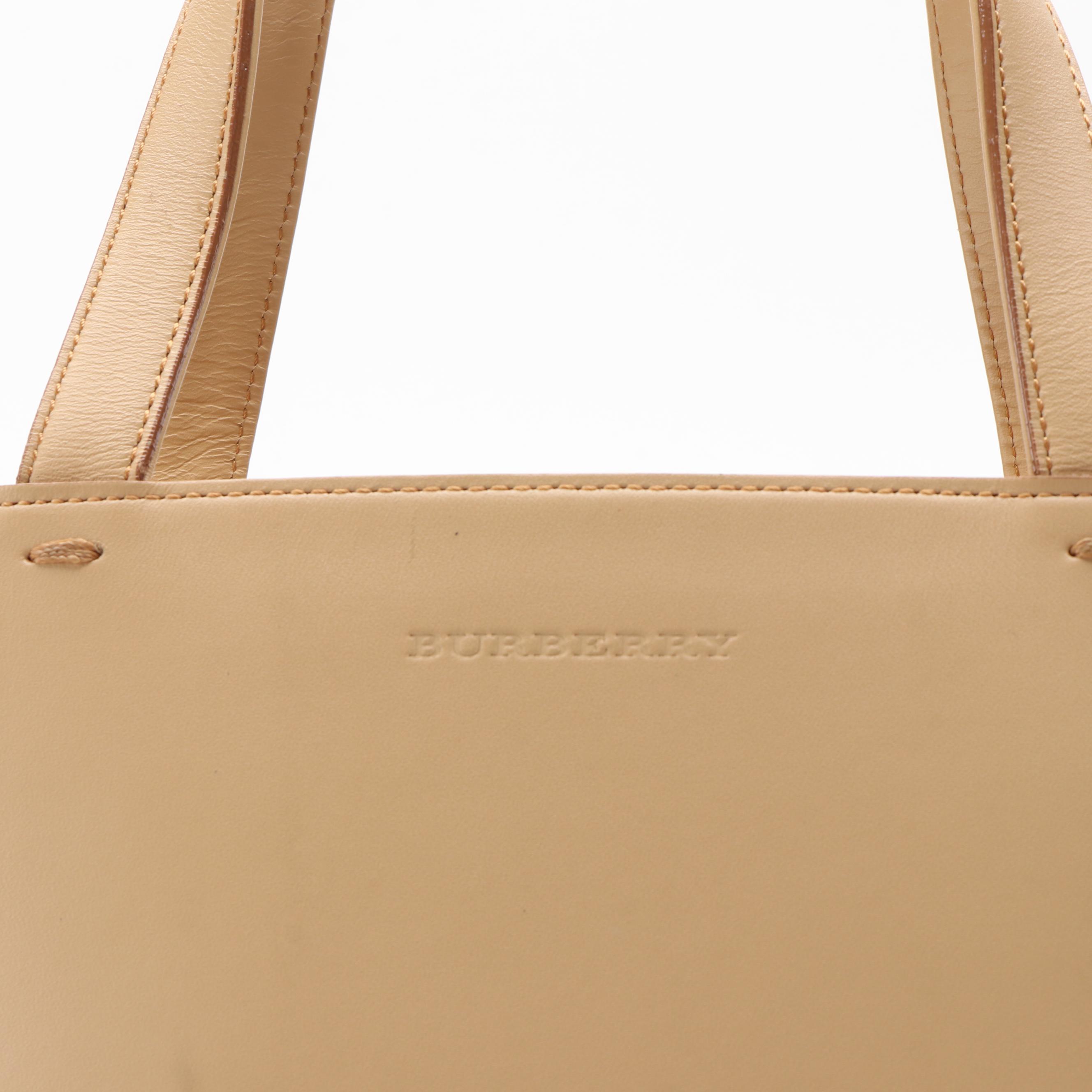 Burberry  Tonal  Stitch Check Leather Tote