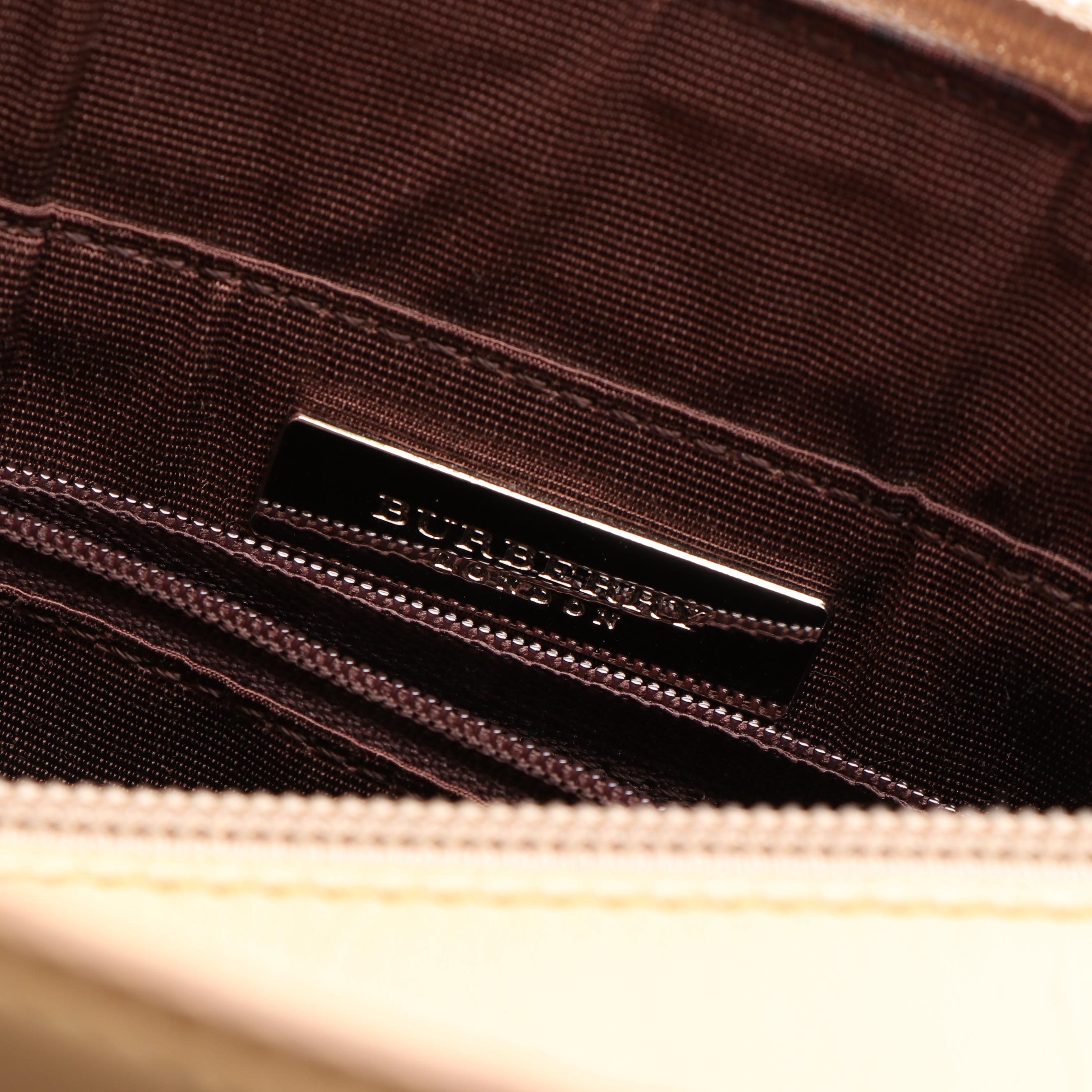 Burberry  Tonal  Stitch Check Leather Tote