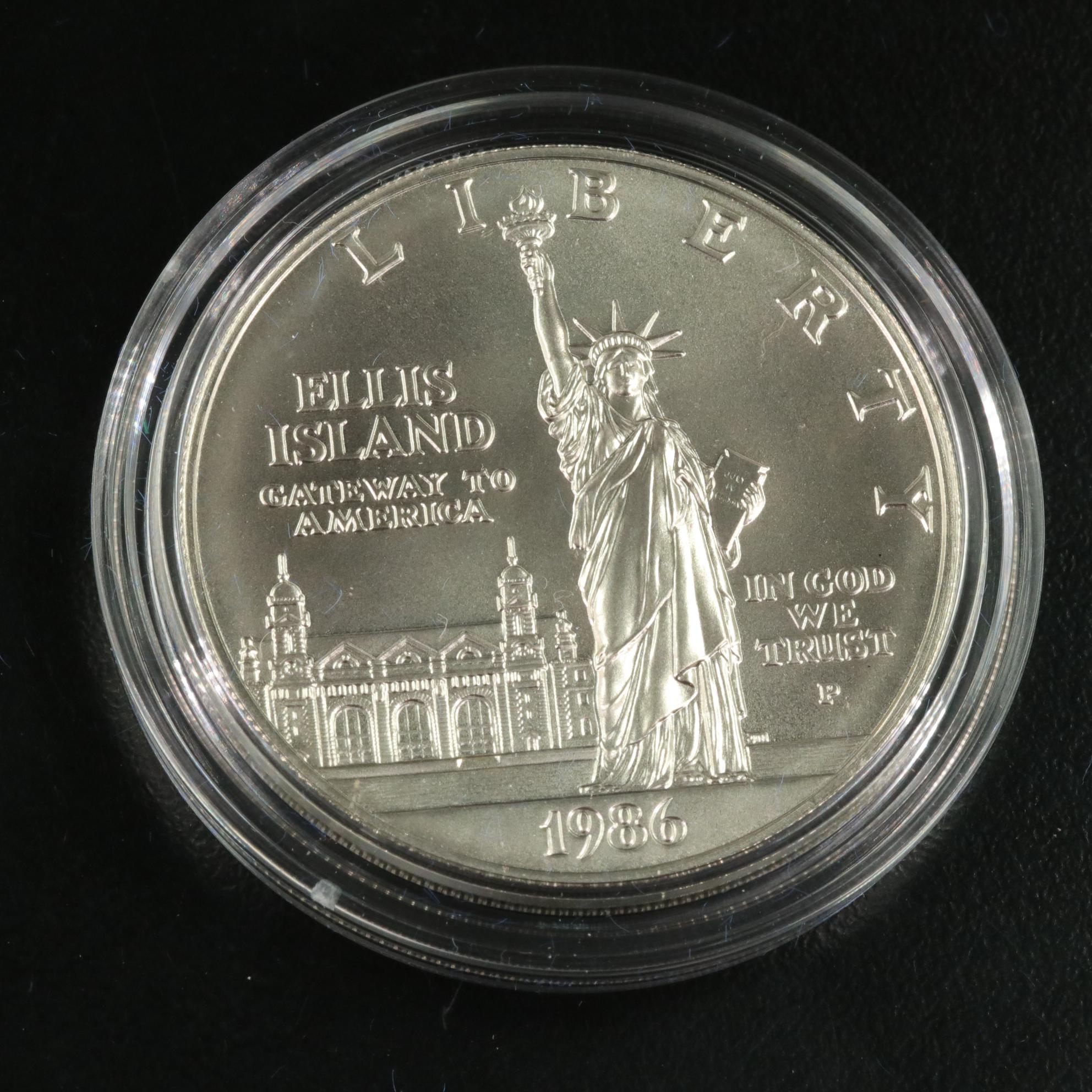 1986 Statue of Liberty Gold and Silver Commemorative Uncirculated Coin Set