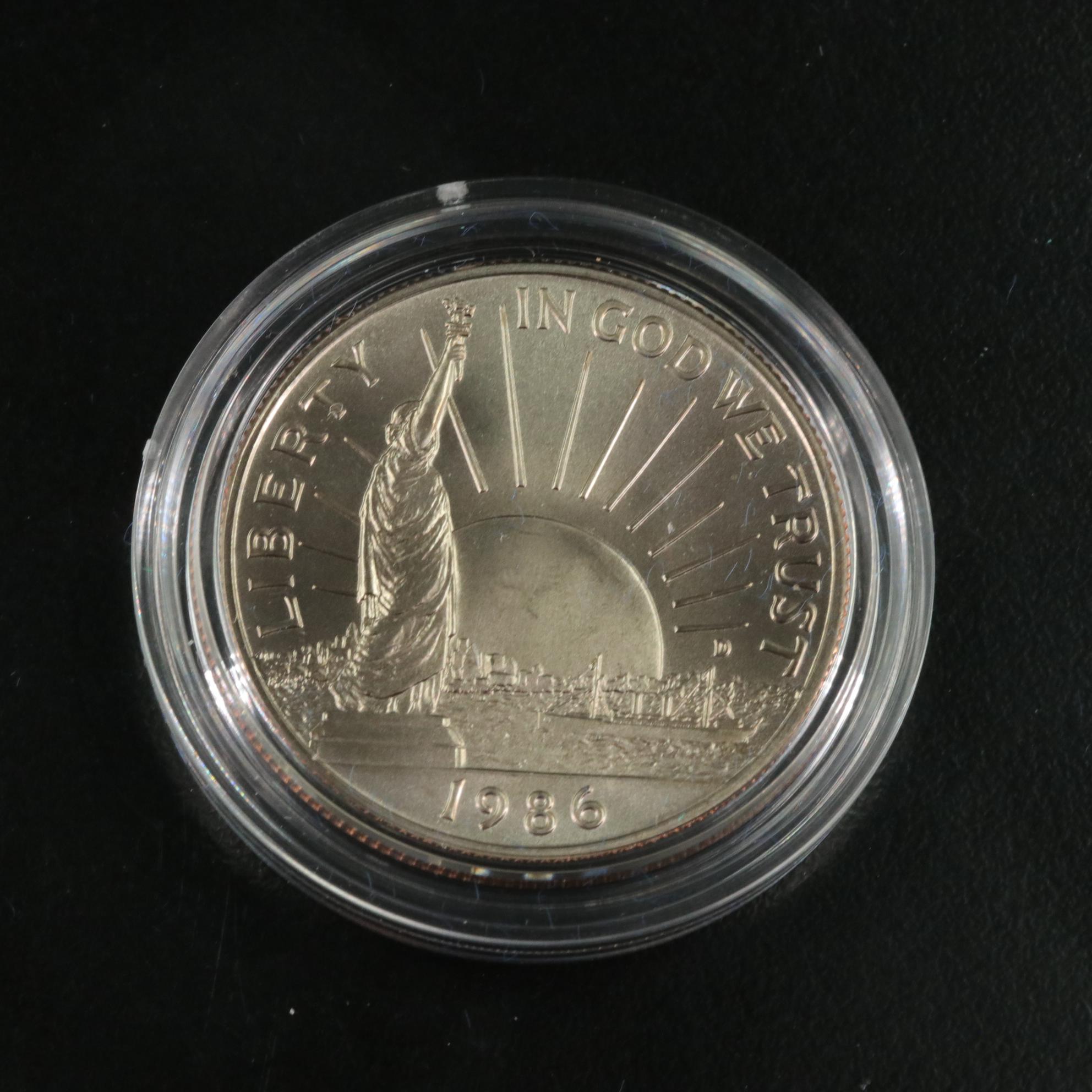1986 Statue of Liberty Gold and Silver Commemorative Uncirculated Coin Set