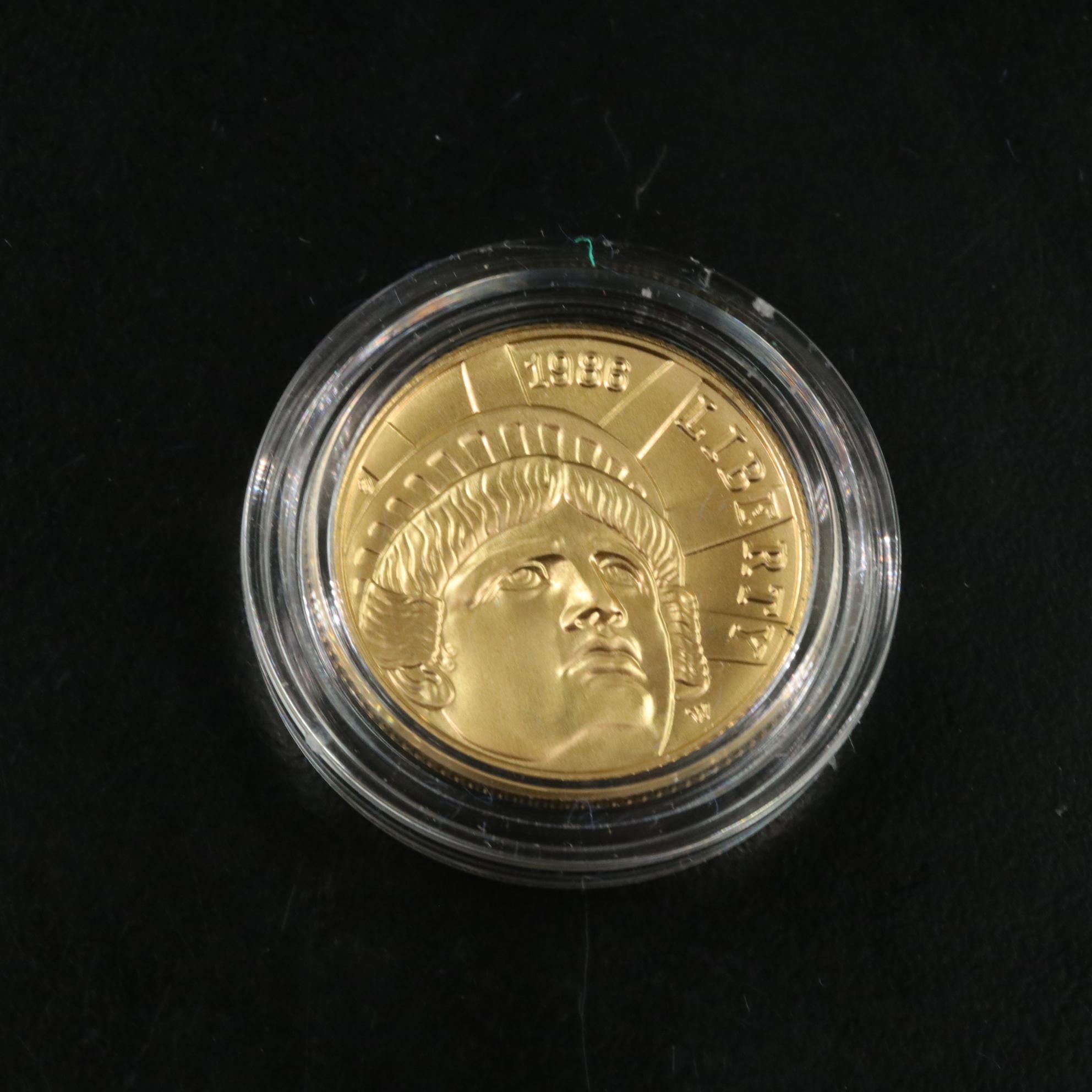 1986 Statue of Liberty Gold and Silver Commemorative Uncirculated Coin Set