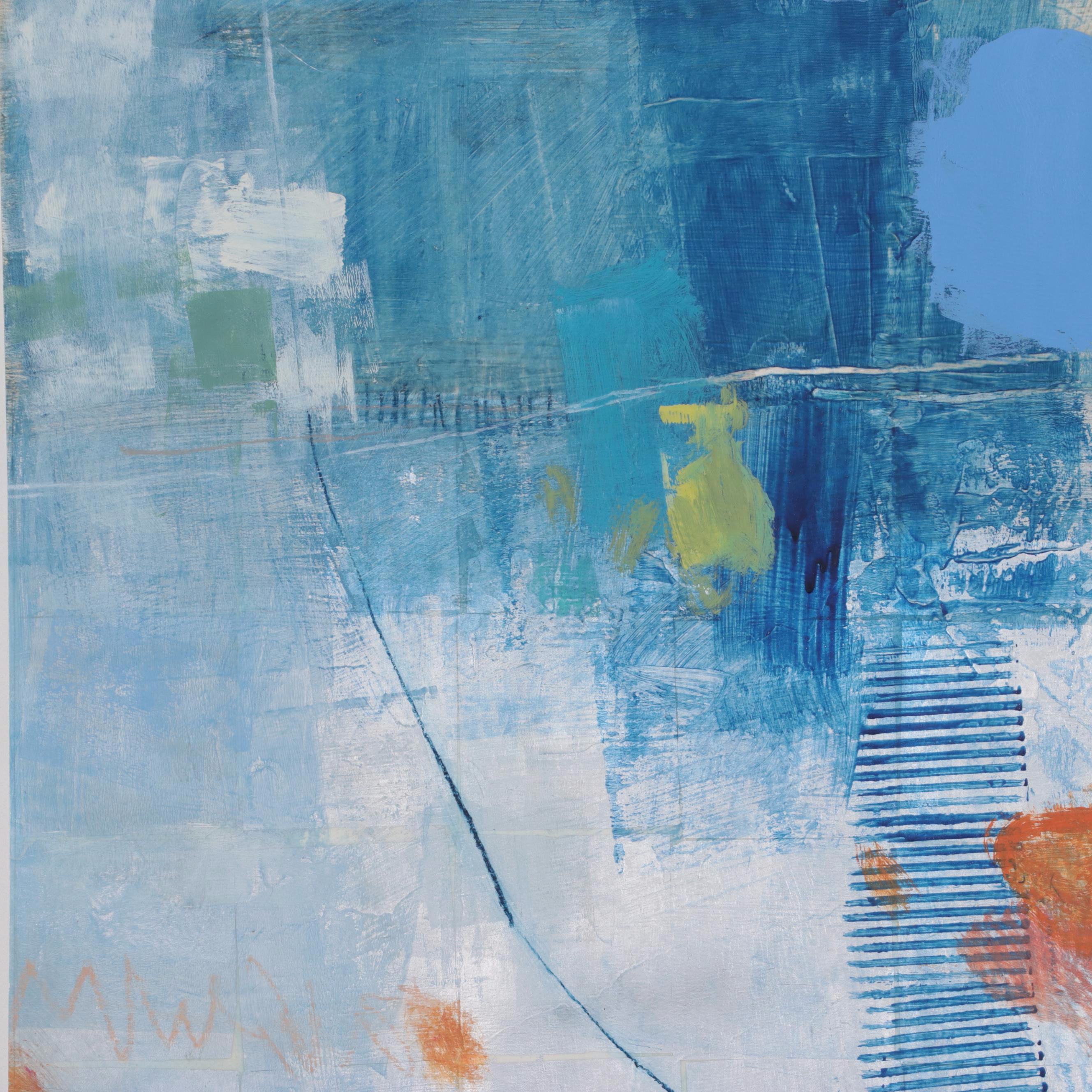 Ursula J. Brenner Abstract Mixed Media Painting, 21st Century