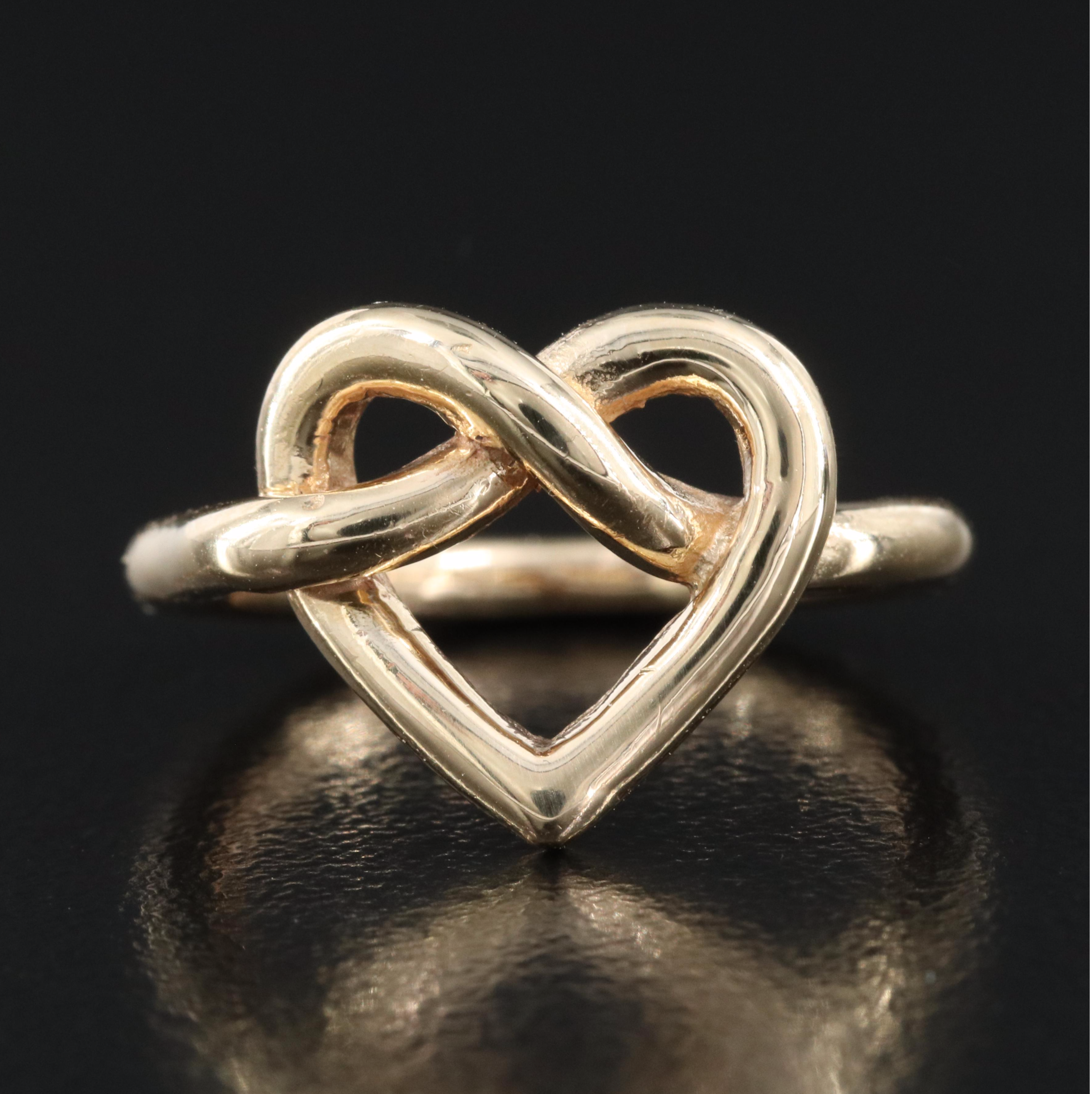 14K Heart Knot Ring