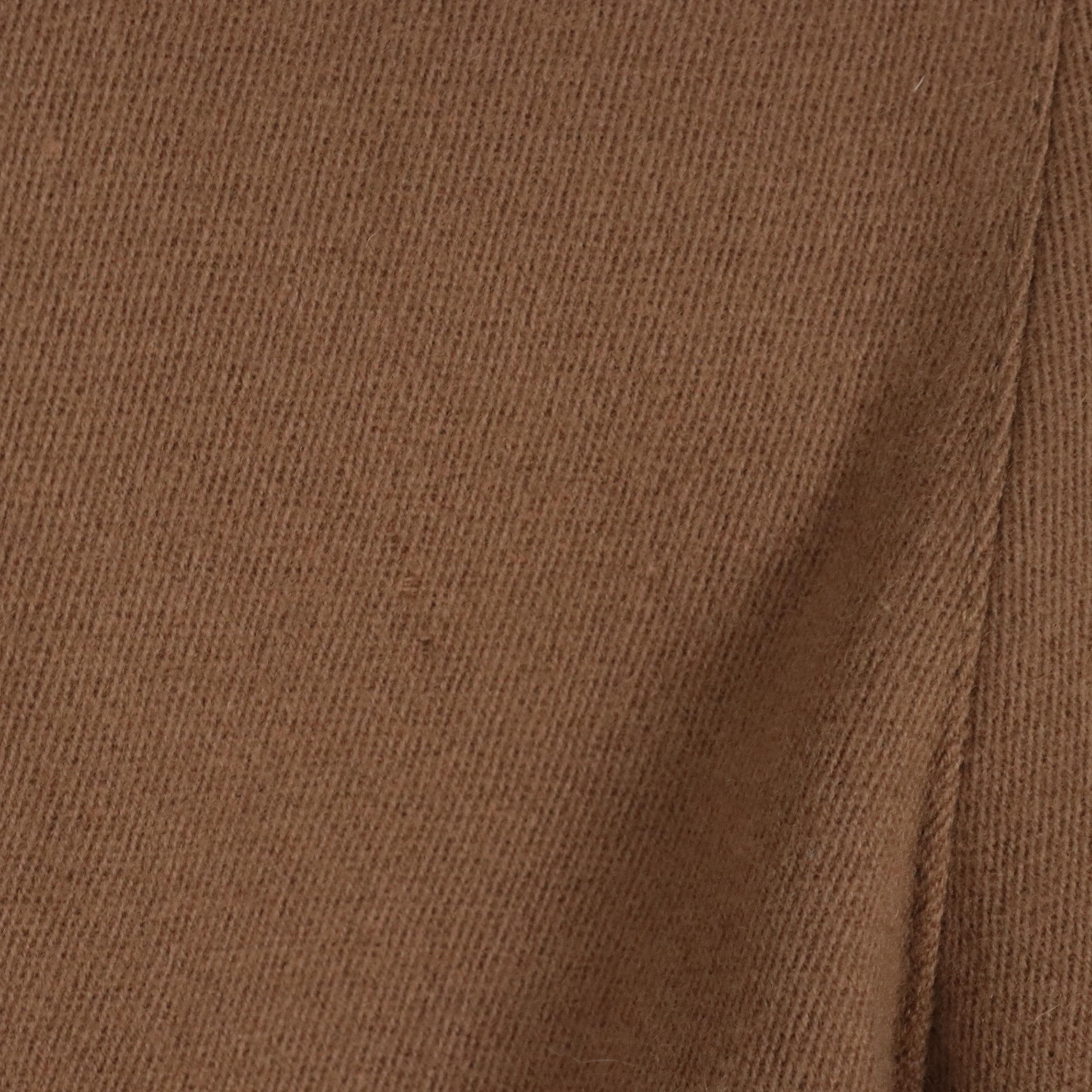 Men's Long Overcoat in Tan Wool Twill