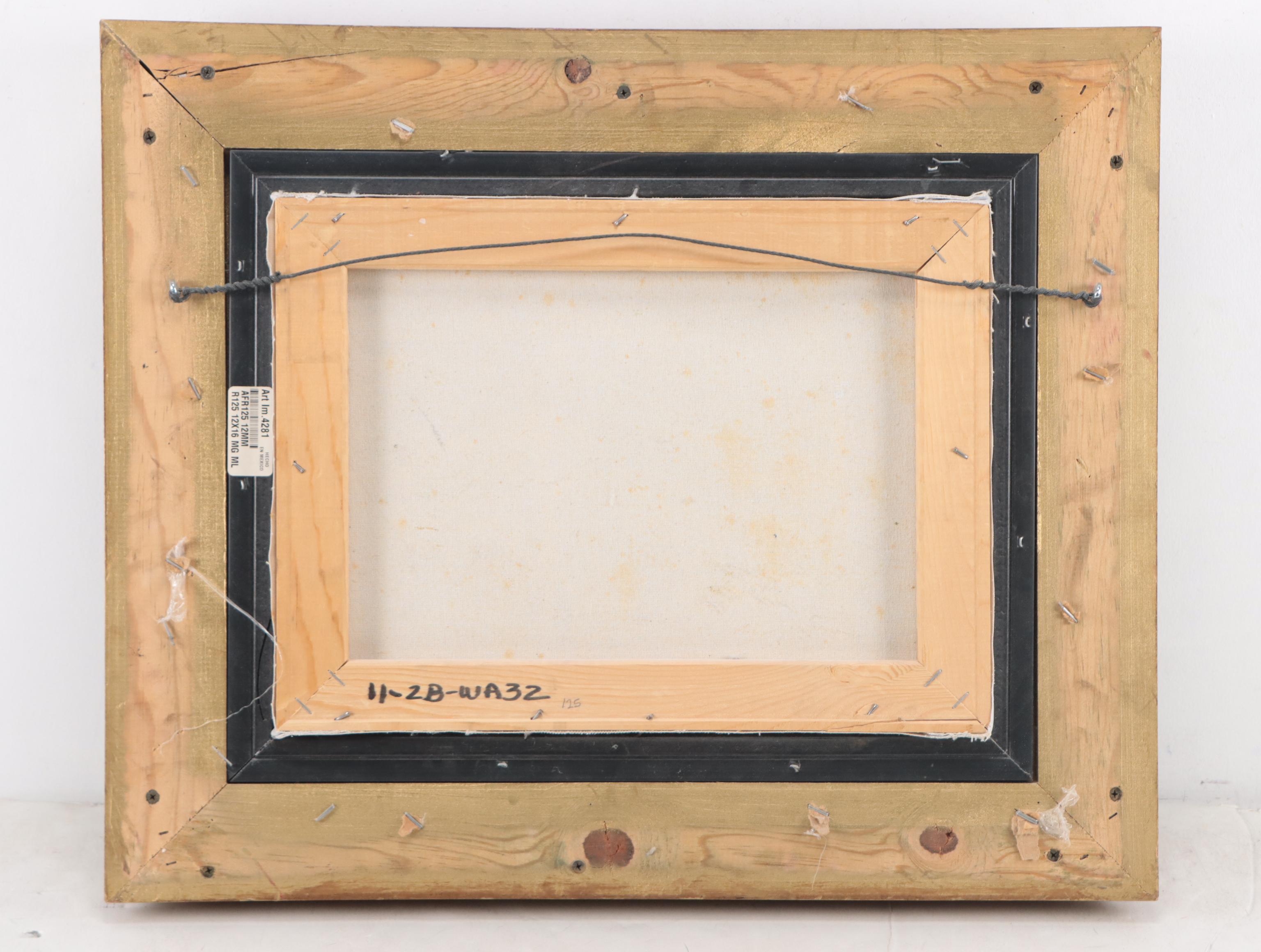 Cottage Garden Landscape Oil Painting, Circa 2000