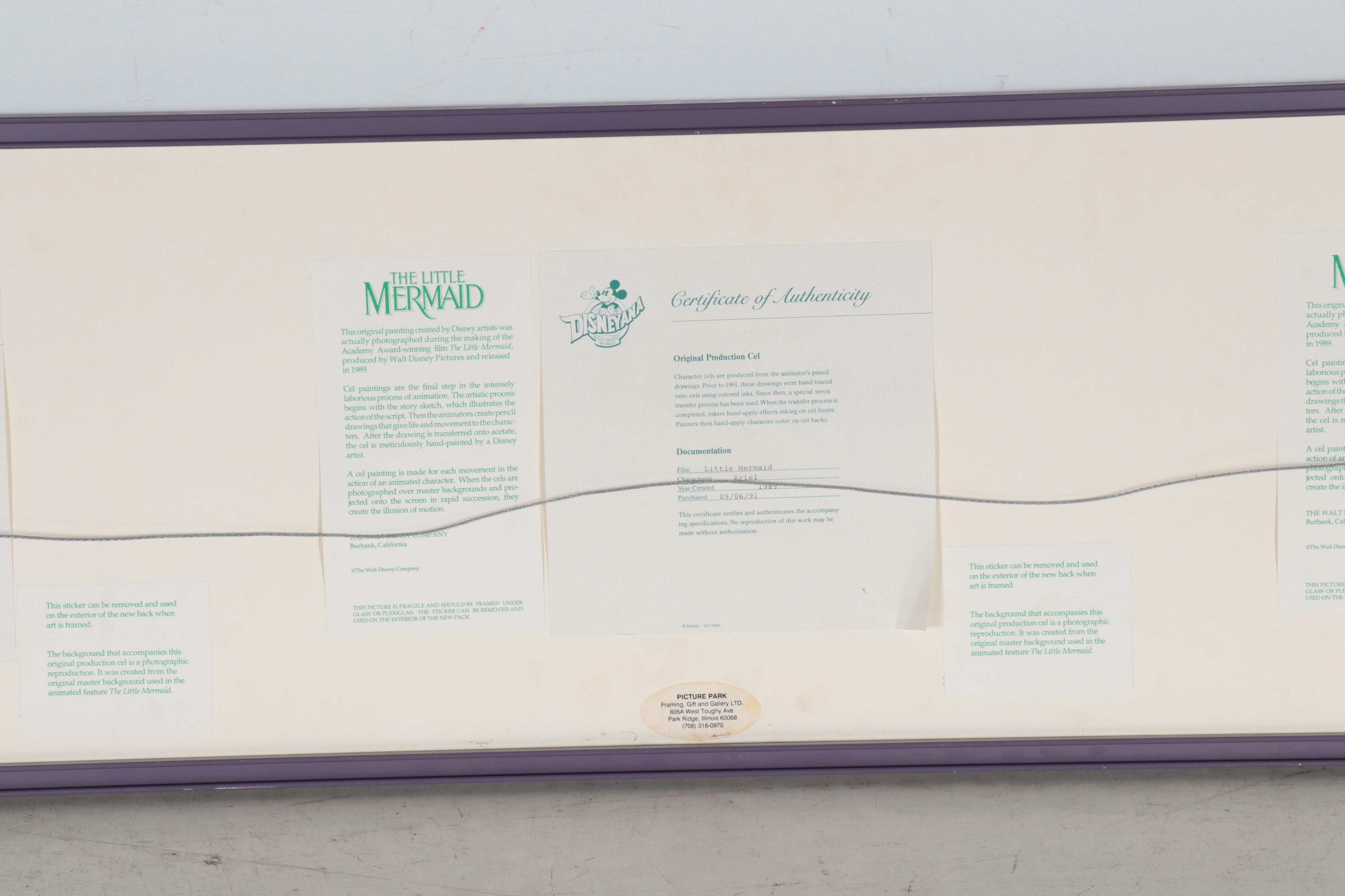 Disney "The Little Mermaid" Production Cel Series, 1989