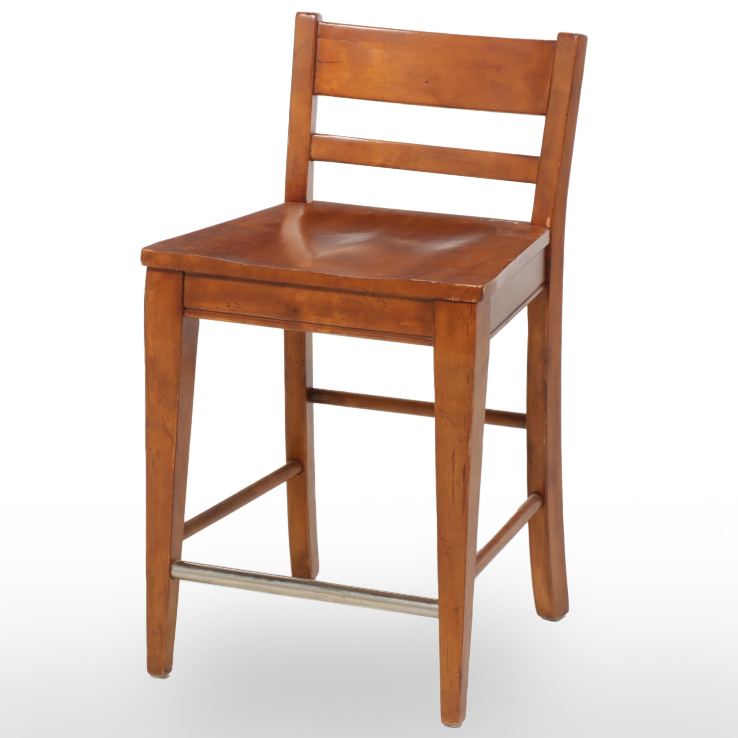 Rustic Ladder-Back Counter Stool