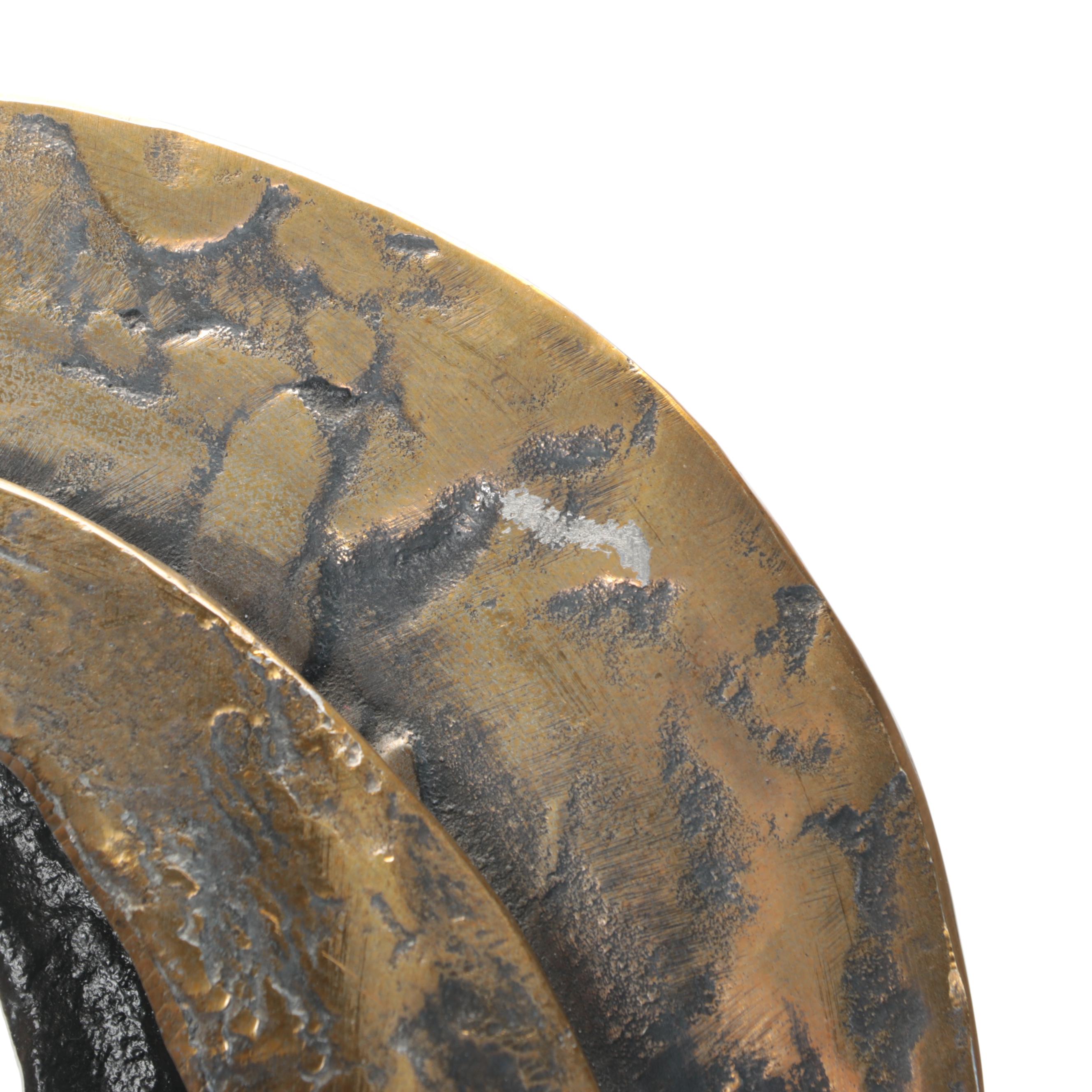 Brass-Finish Metal Sculpture of a Horse