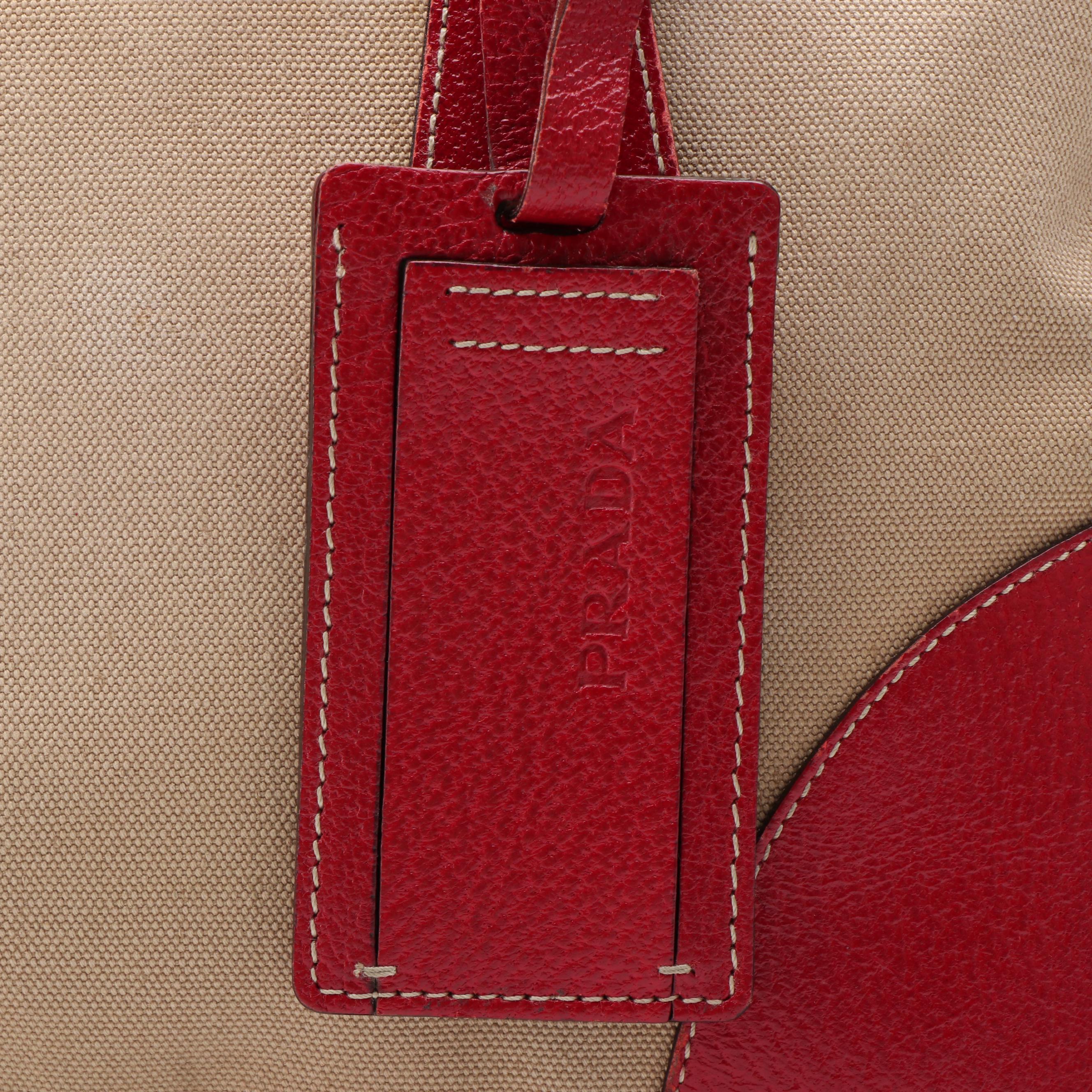 Prada Bowler Bag in Canapa Canvas and Cinghiale Leather