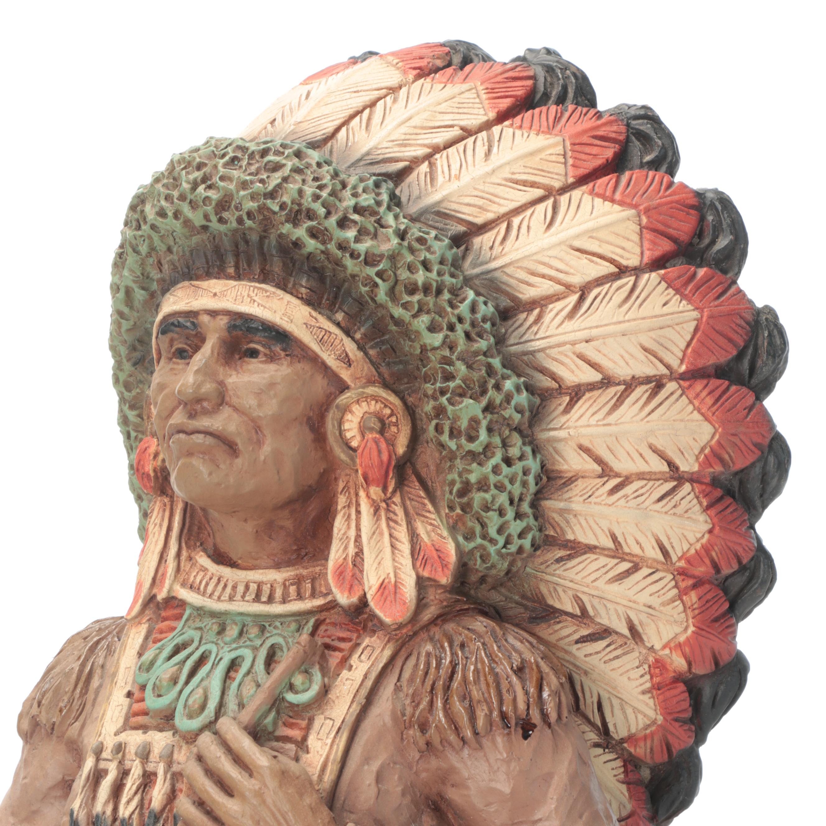 Vaughn Kendrick Native American Chief Statue