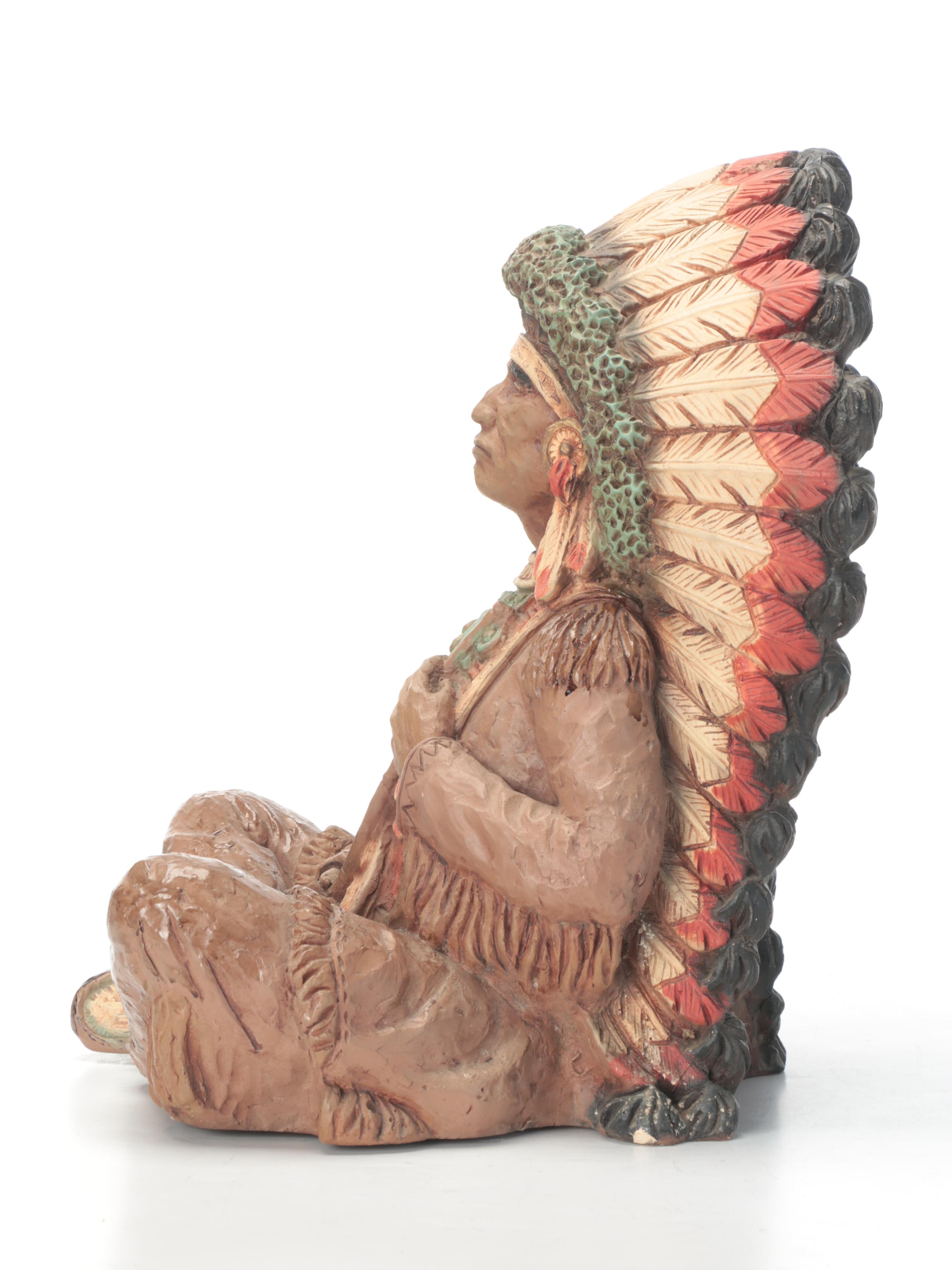 Vaughn Kendrick Native American Chief Statue