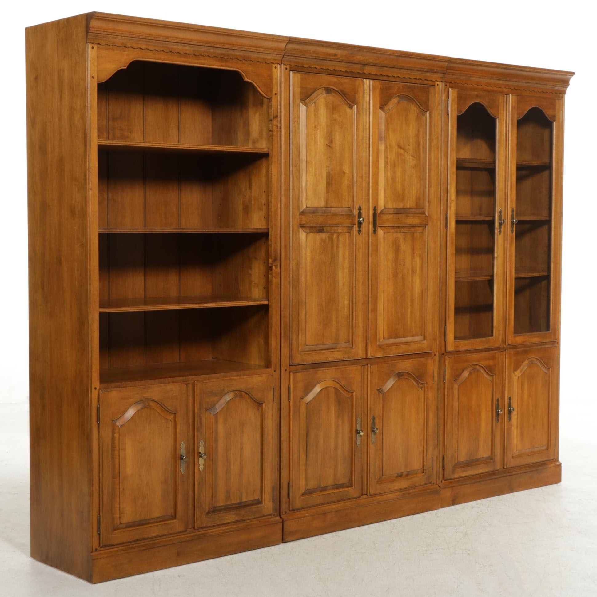 Ethan Allen Wall Unit with Media Cabinet, Late 20th Century