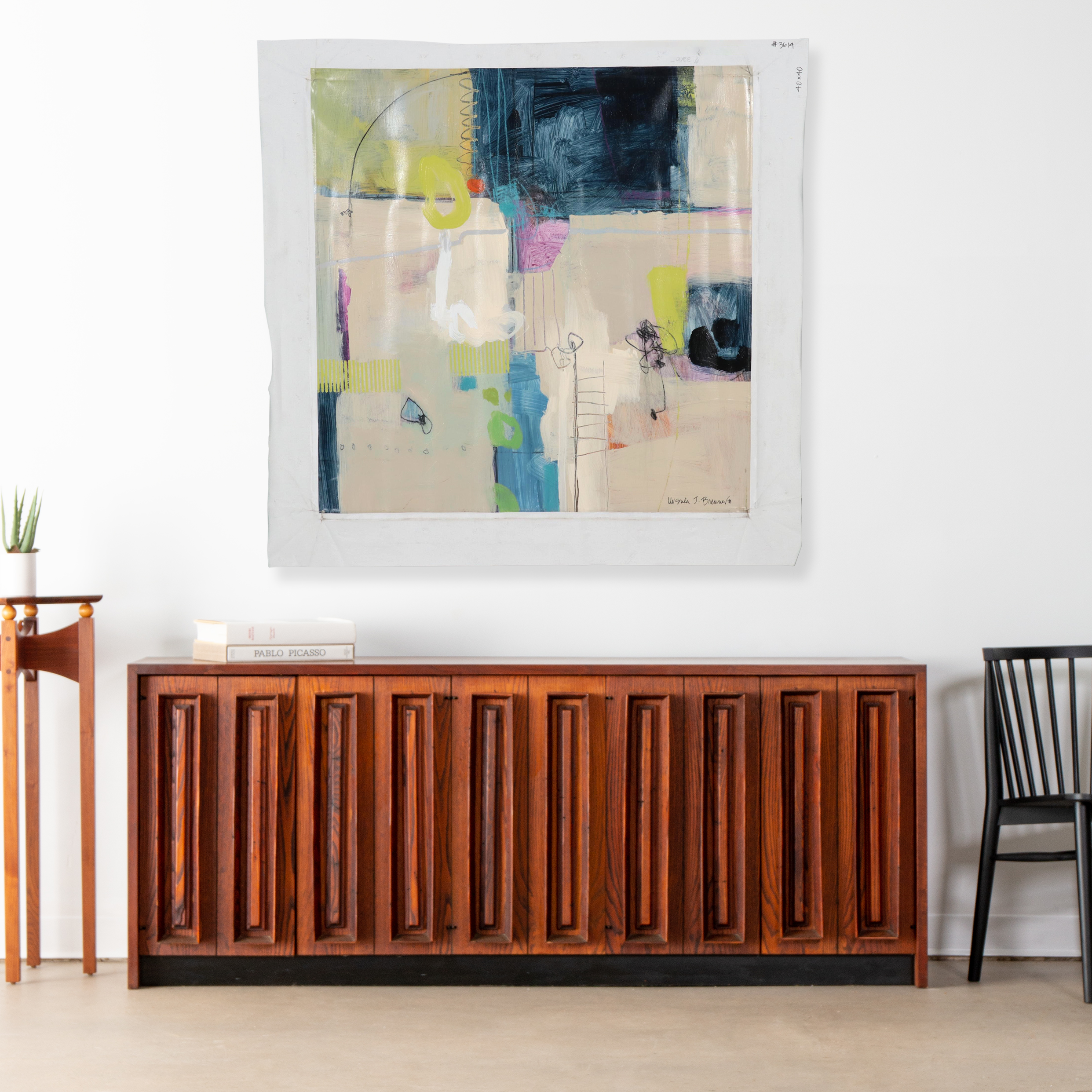 Ursula J. Brenner Abstract Mixed Media Painting, 21st Century