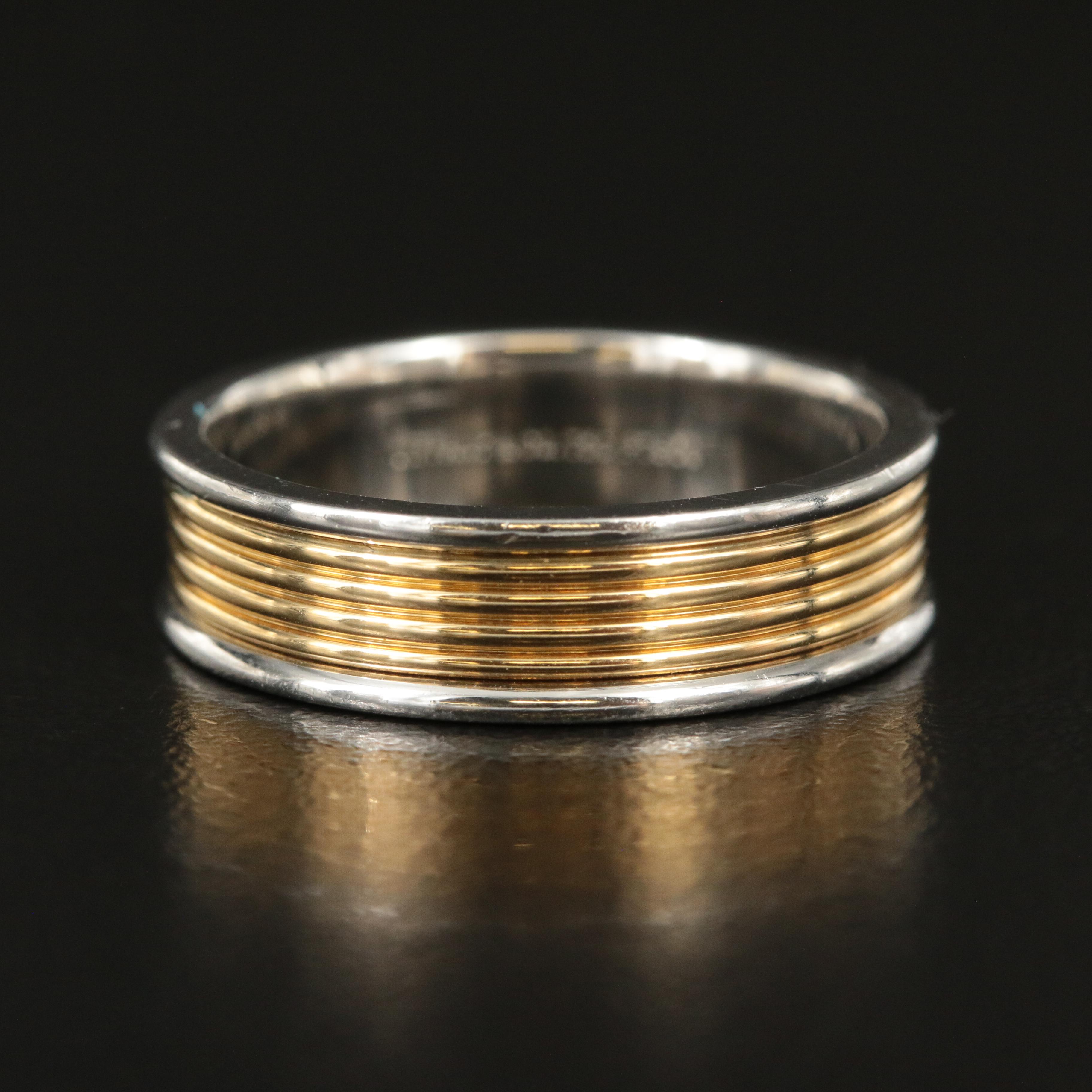Tiffany & Co. Platinum and 18K Ribbed Band