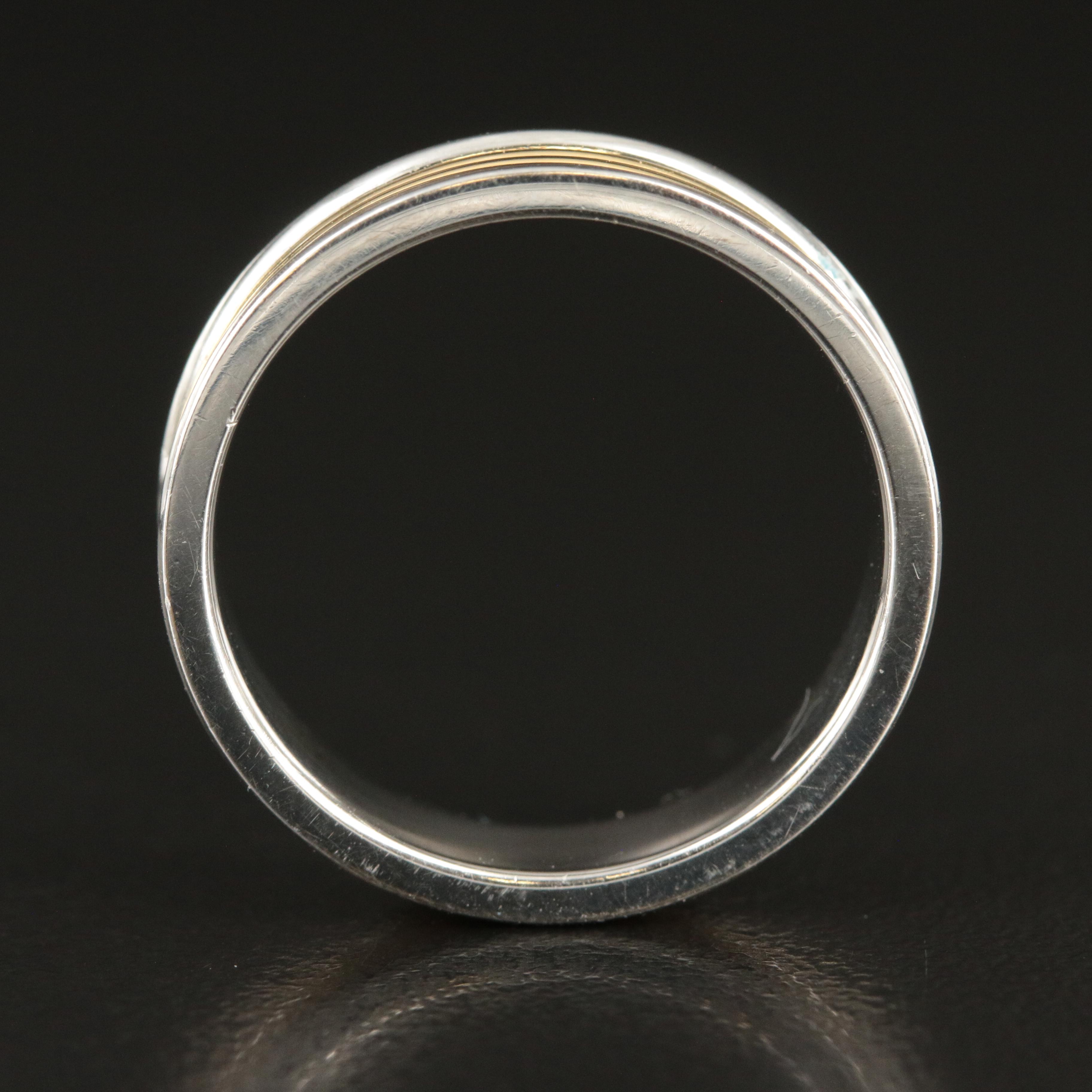 Tiffany & Co. Platinum and 18K Ribbed Band