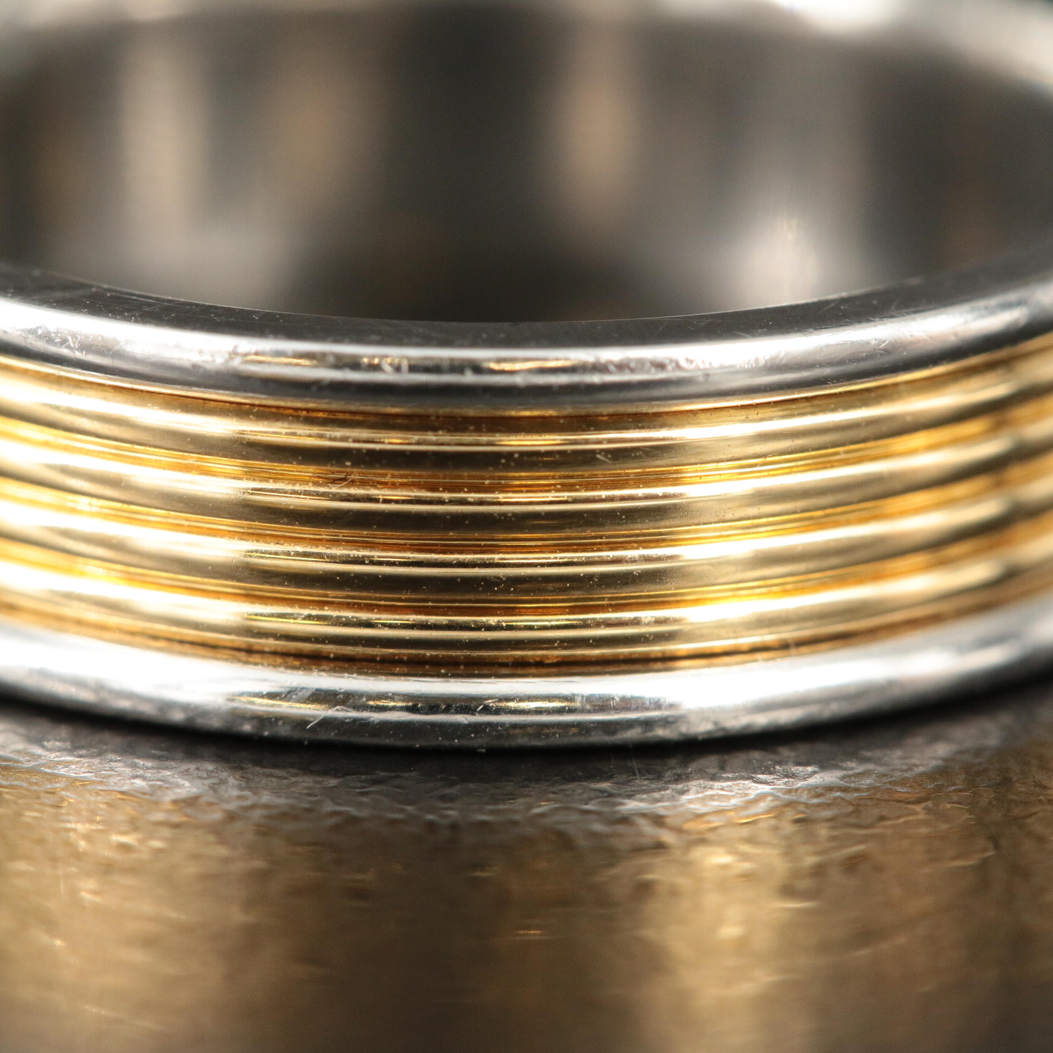 Tiffany & Co. Platinum and 18K Ribbed Band